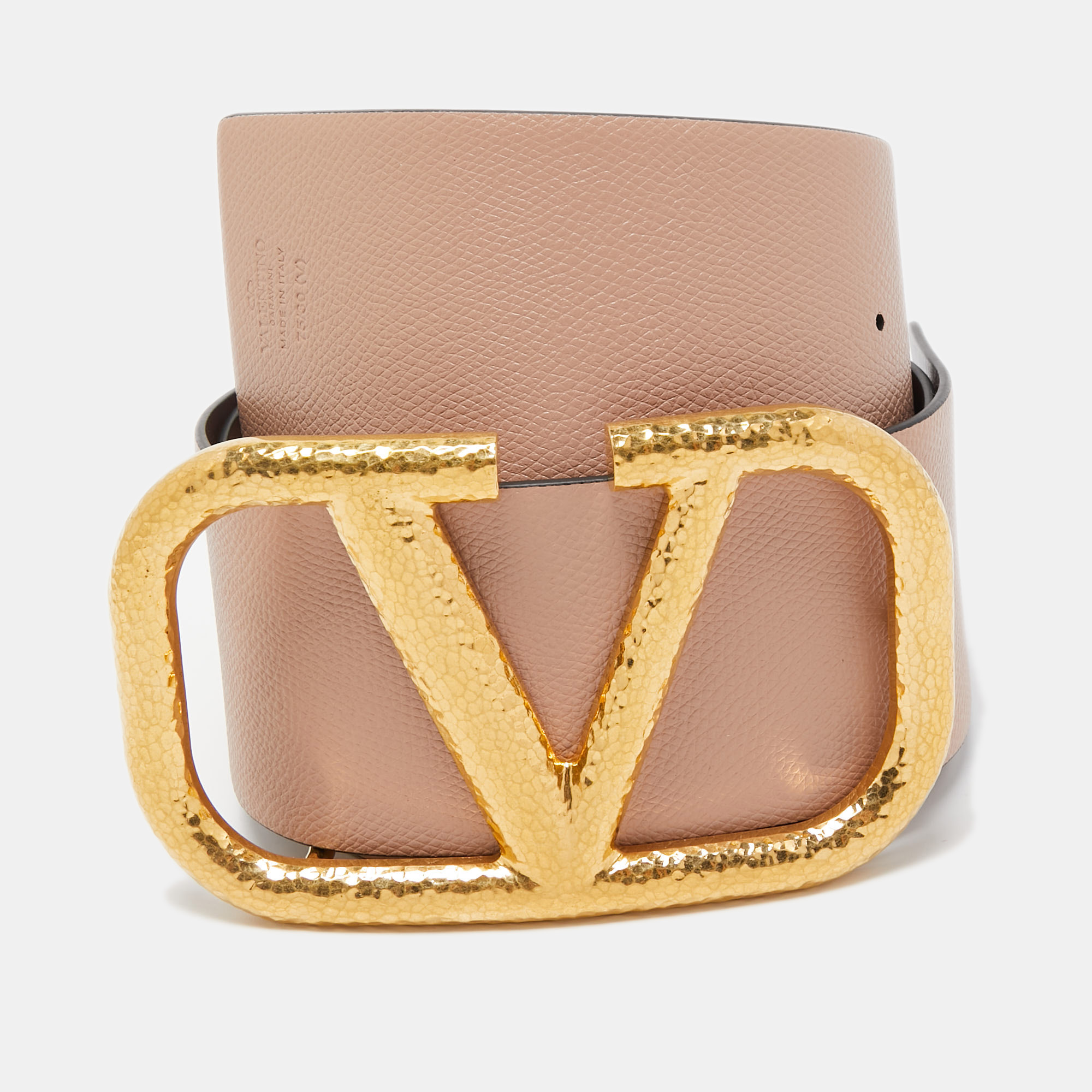 

Valentino Vlogo Brown Leather Gold Tone Belt