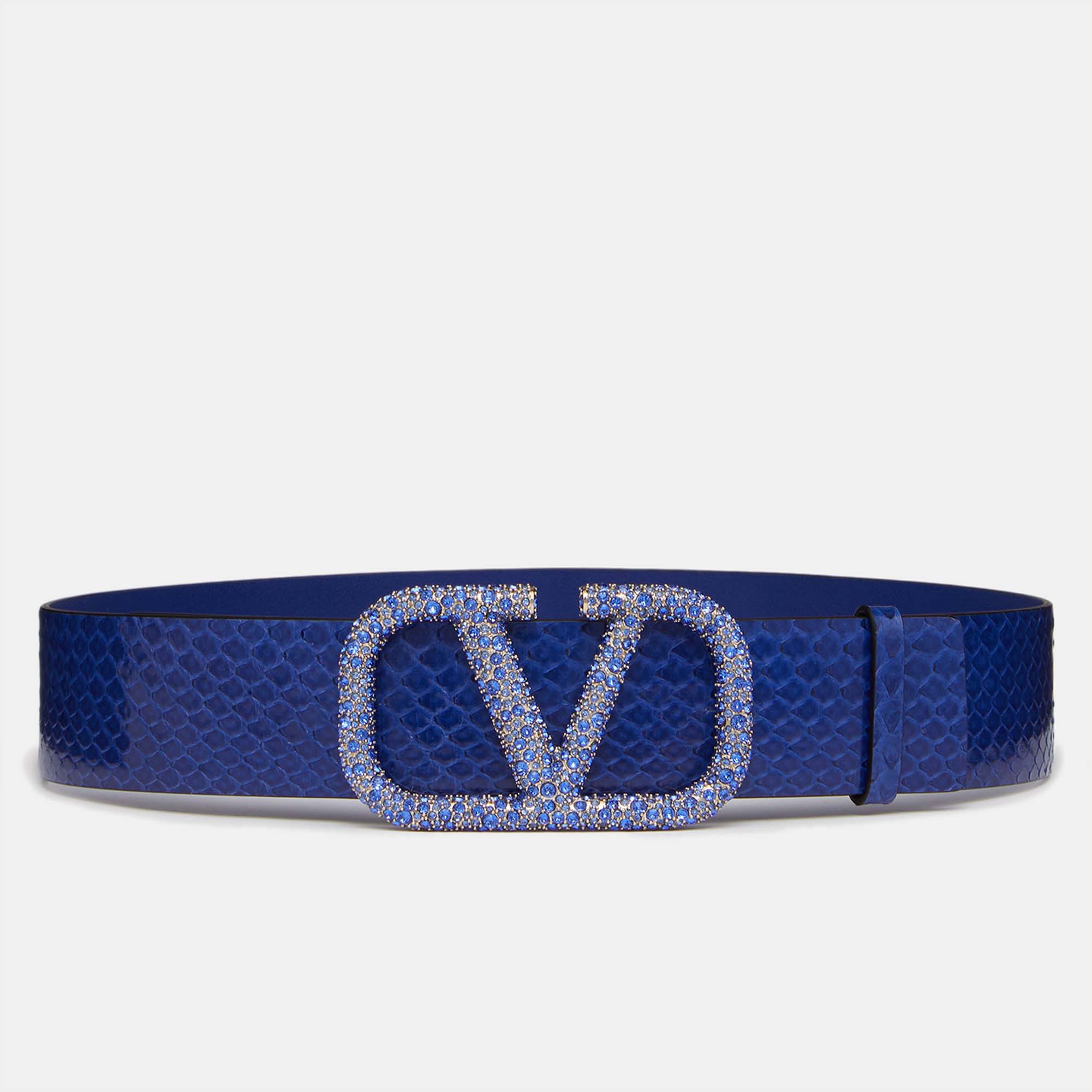 

Valentino Vlogo Blue Leather Belt