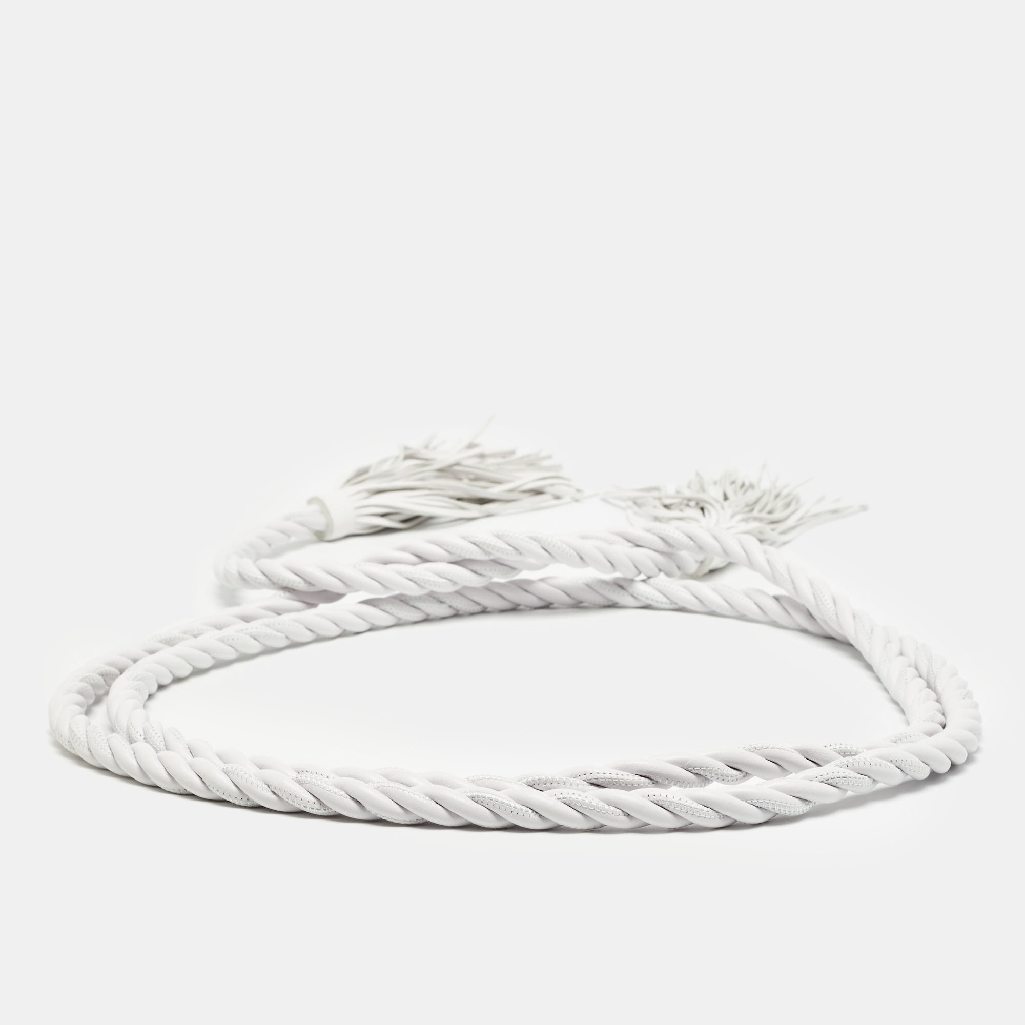 

Valentino White Braided Leather The Rope Belt