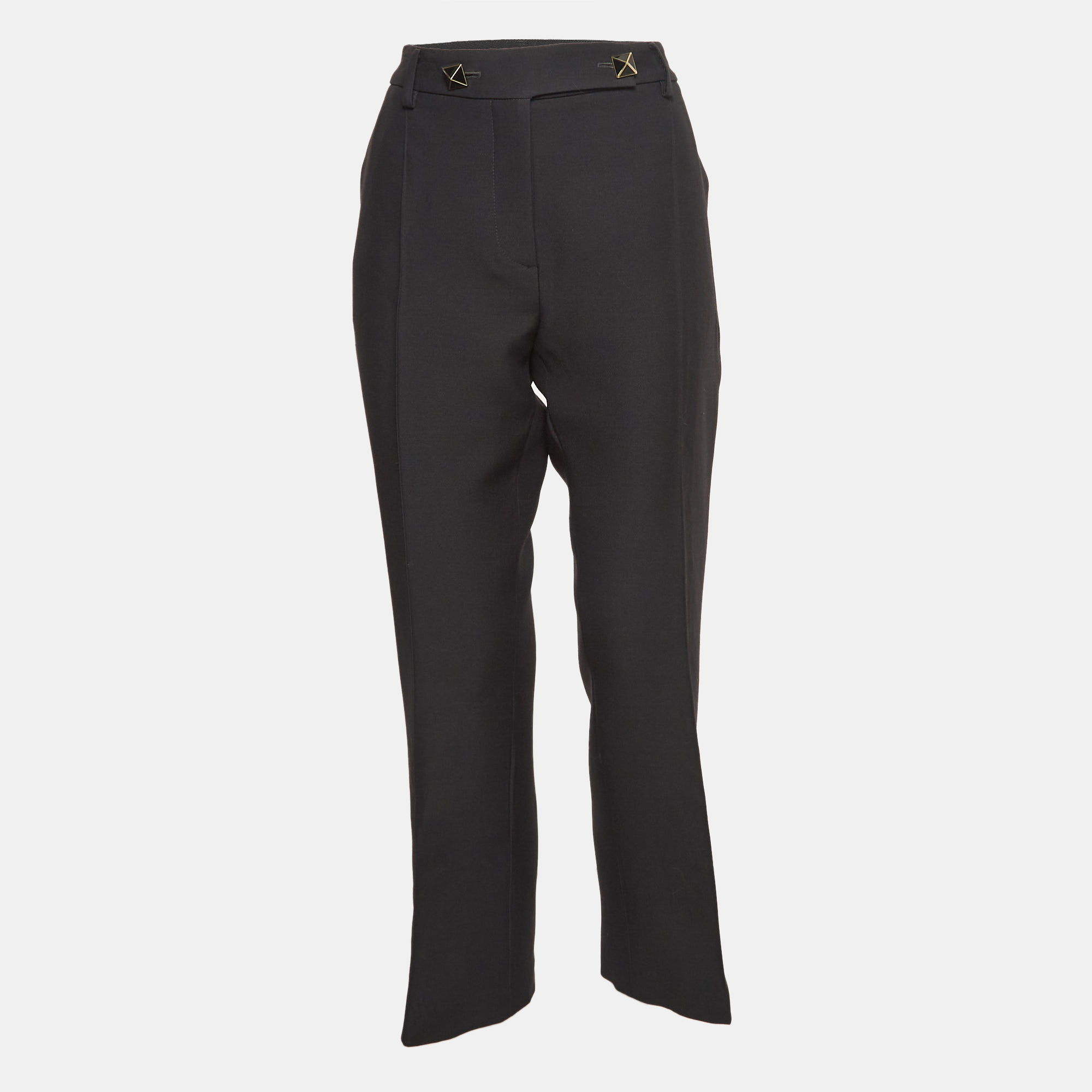 

Valentino Black Wool & Silk Blend Button Detailed Trousers M