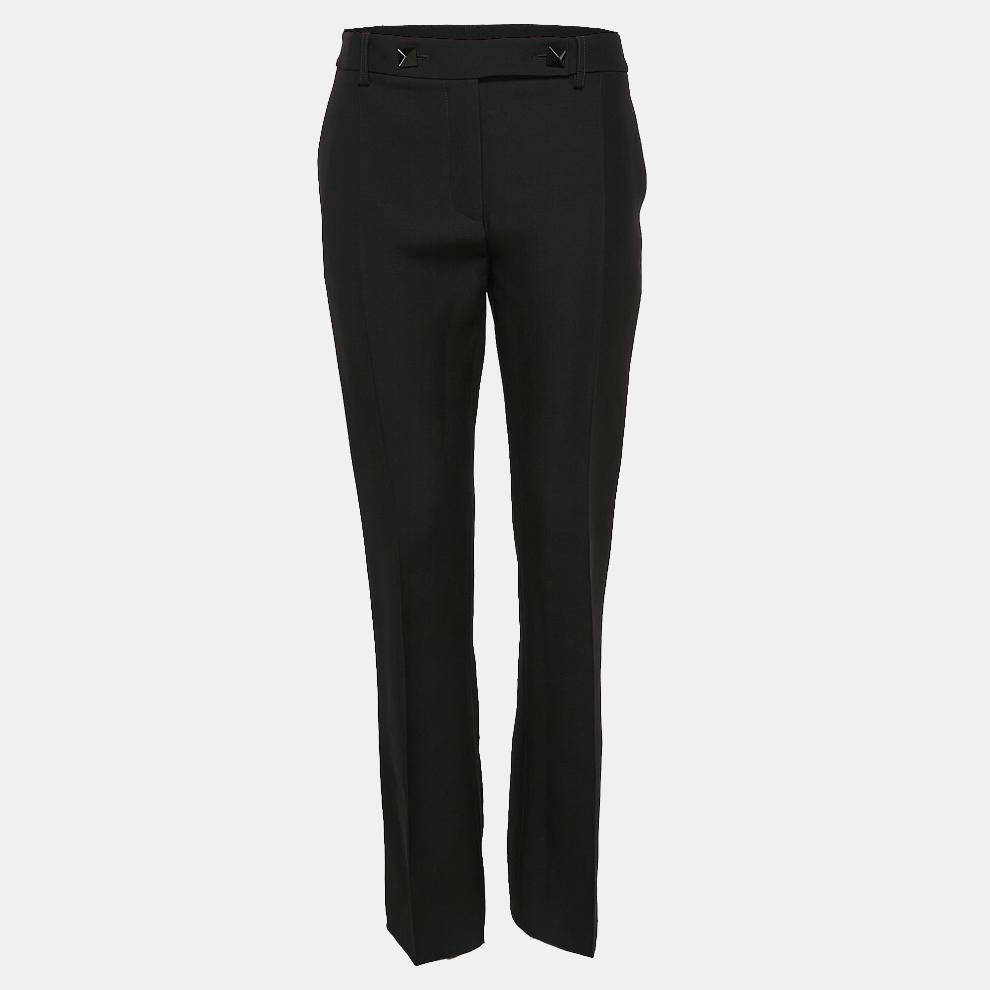 

Valentino Black Wool and Silk Stud Buttoned Waist Trousers M