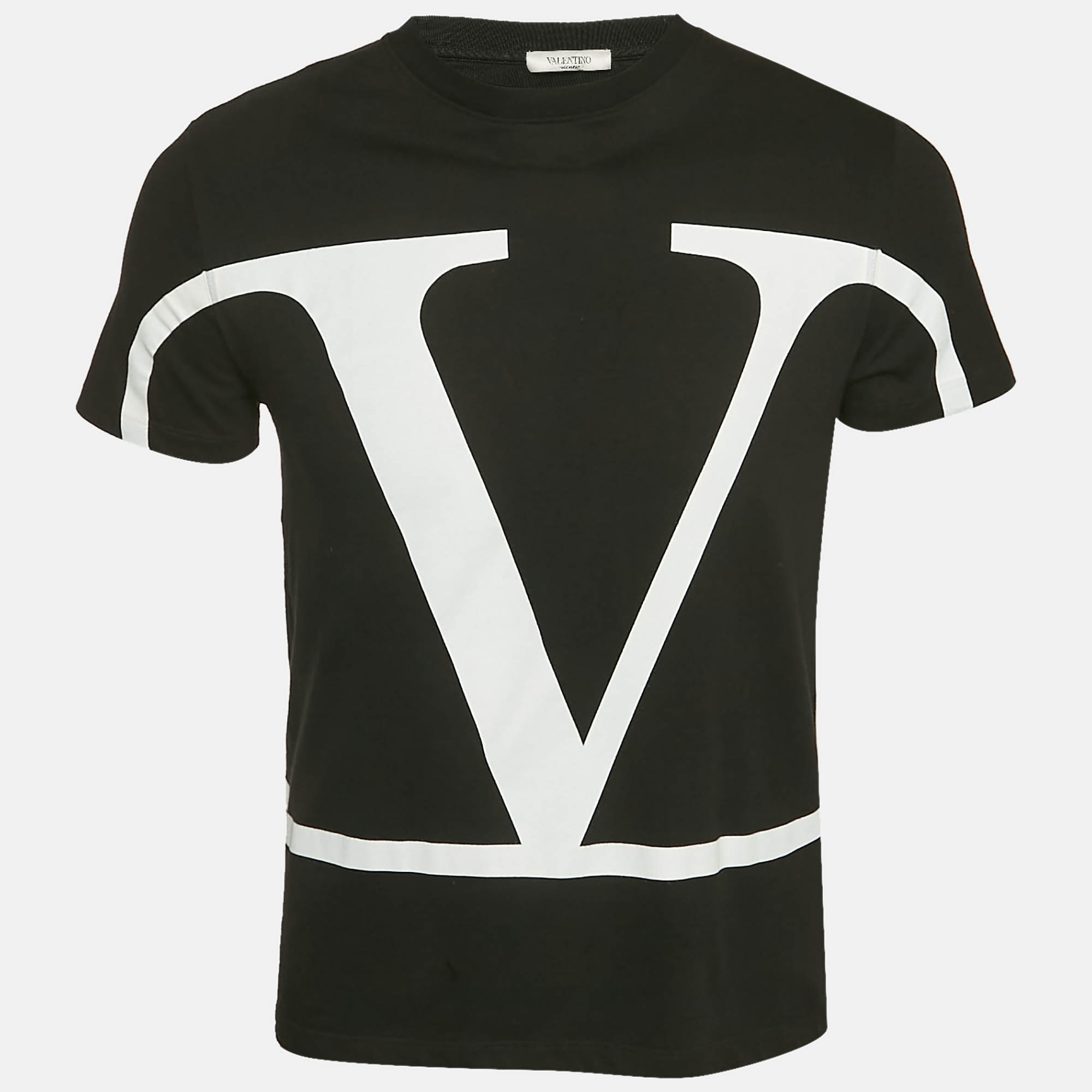 

Valentino Black Logo Print Cotton Crew Neck T-Shirt S