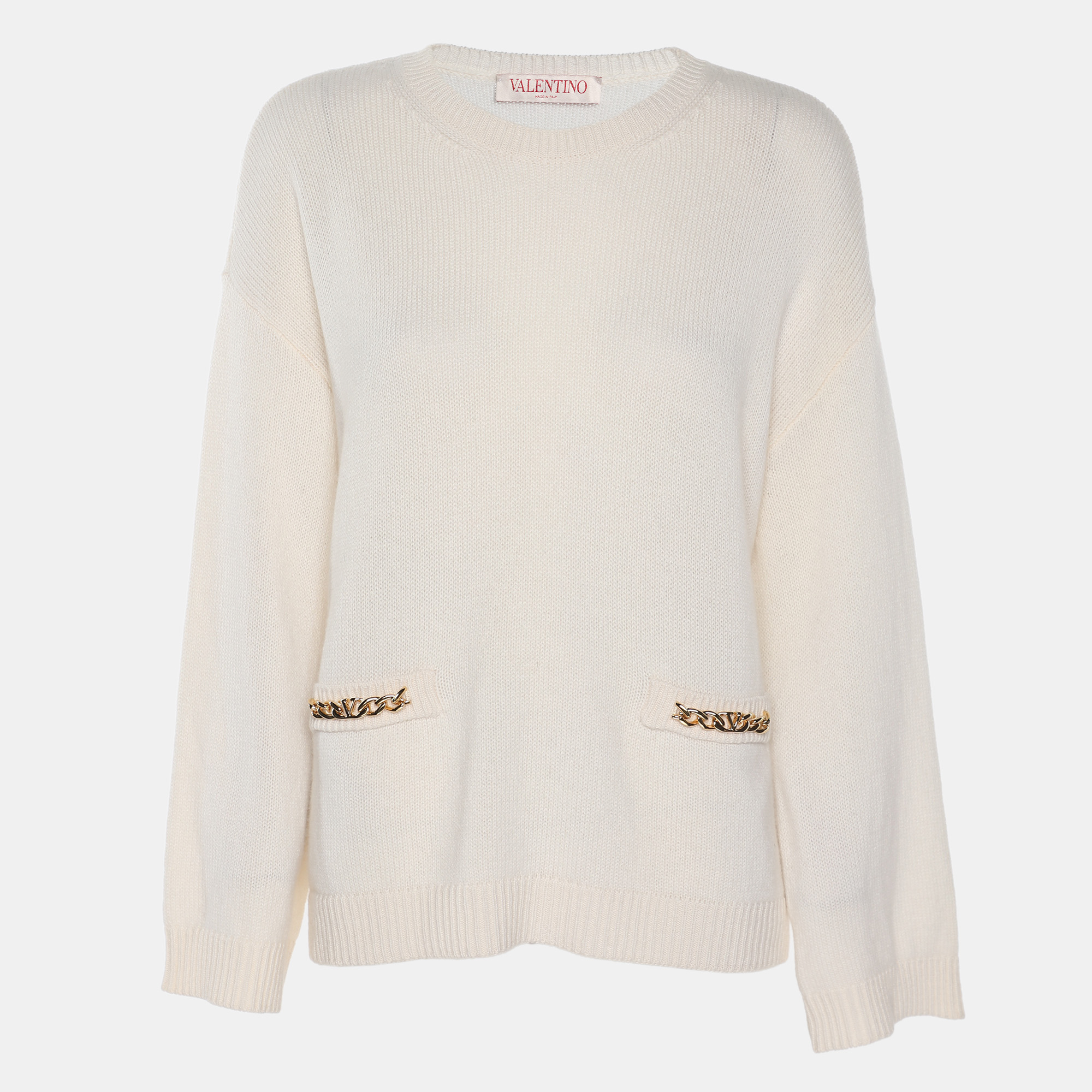 

Valentino Cream Cashmere Knit Sweater XS