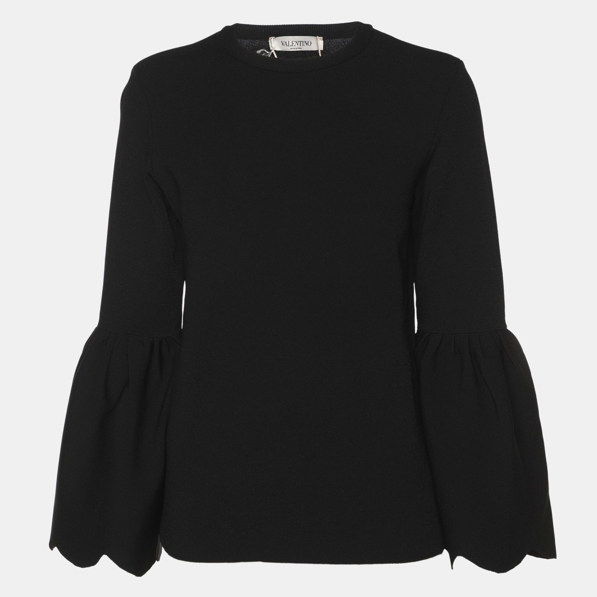 

Valentino Black Jersey Flared Sleeve Tops