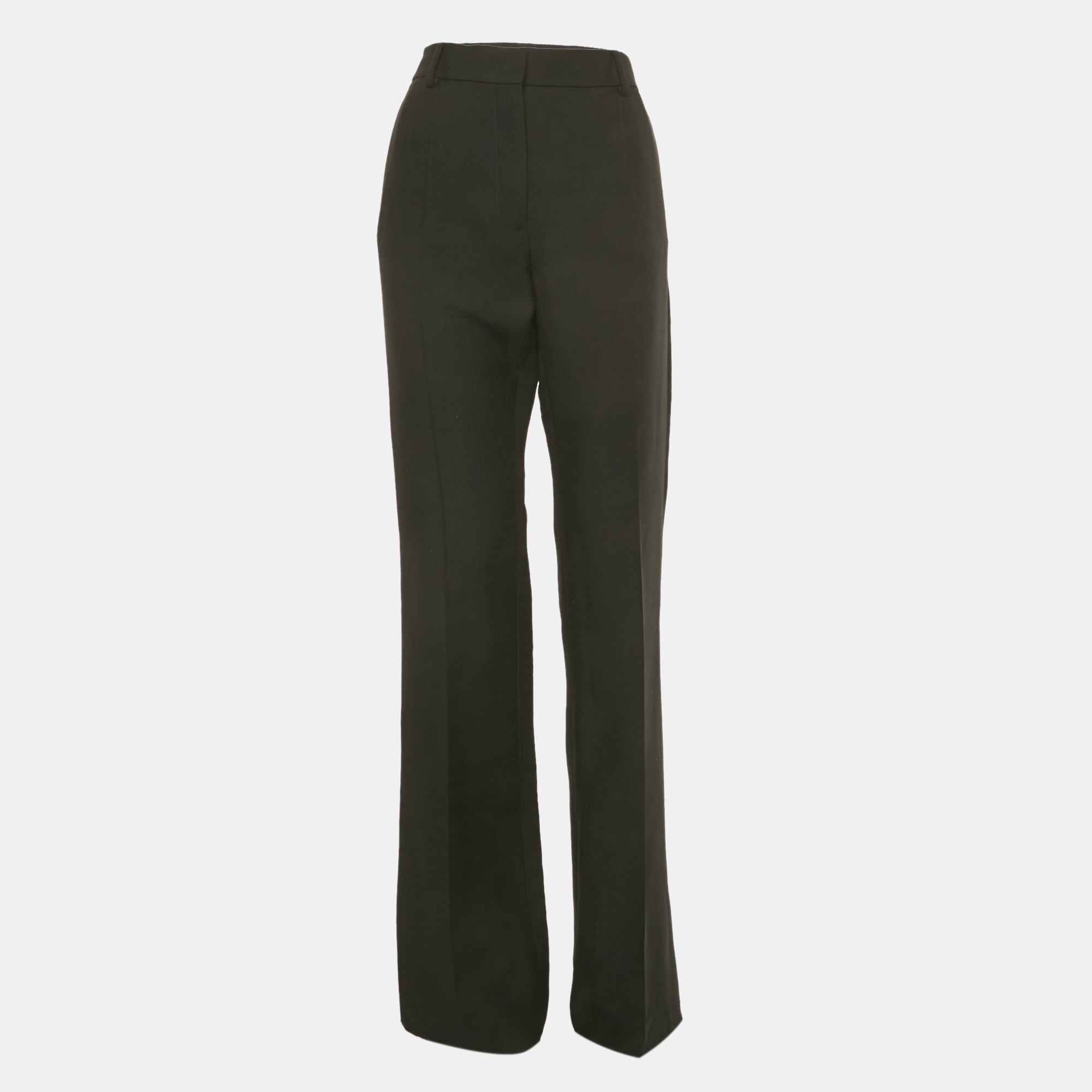 Pre-owned Valentino Black Wool Straight Formal Trousers M