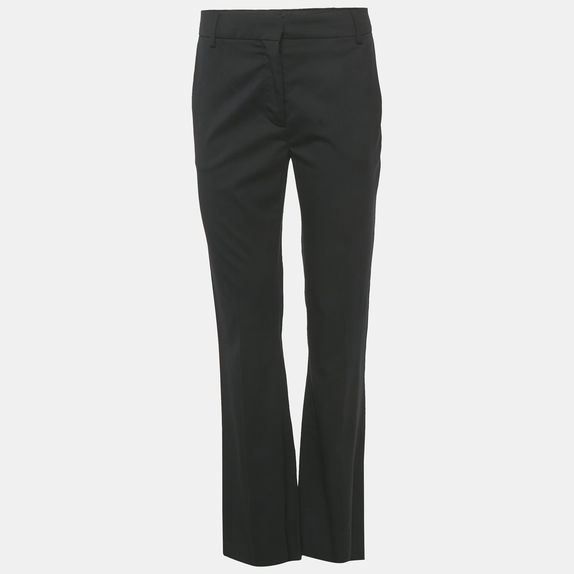

Valentino Black Gabardine Straight Fit Trousers S