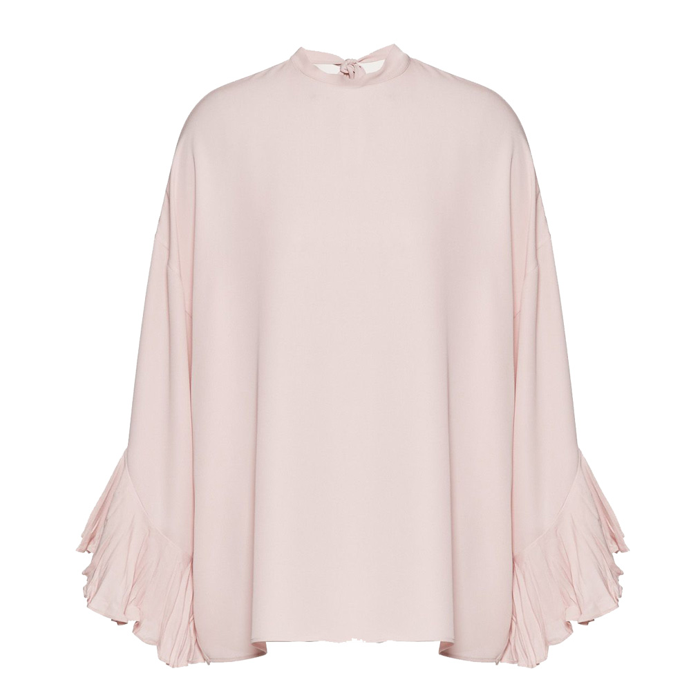 Pre Owned Valentino Light Pink Georgette Top Medium /IT 42