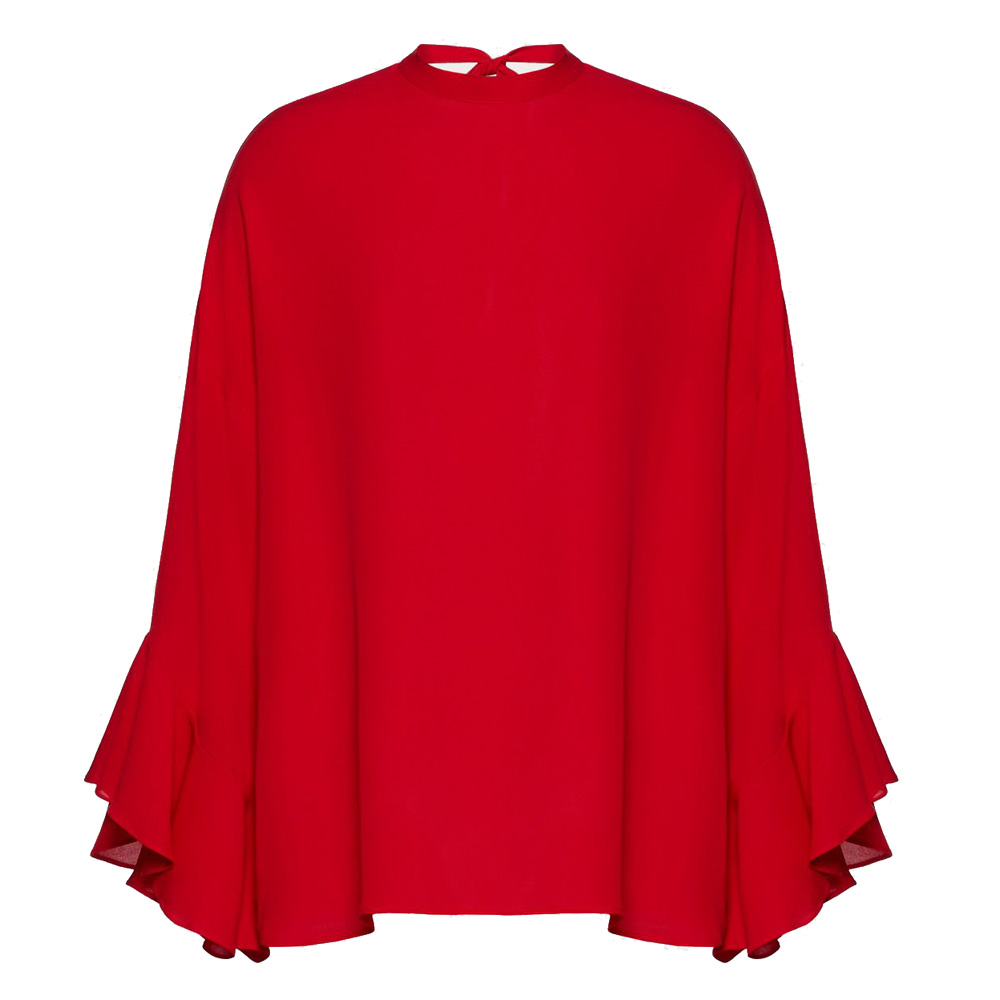 Pre Owned Valentino Red Georgette Top Medium / IT 42
