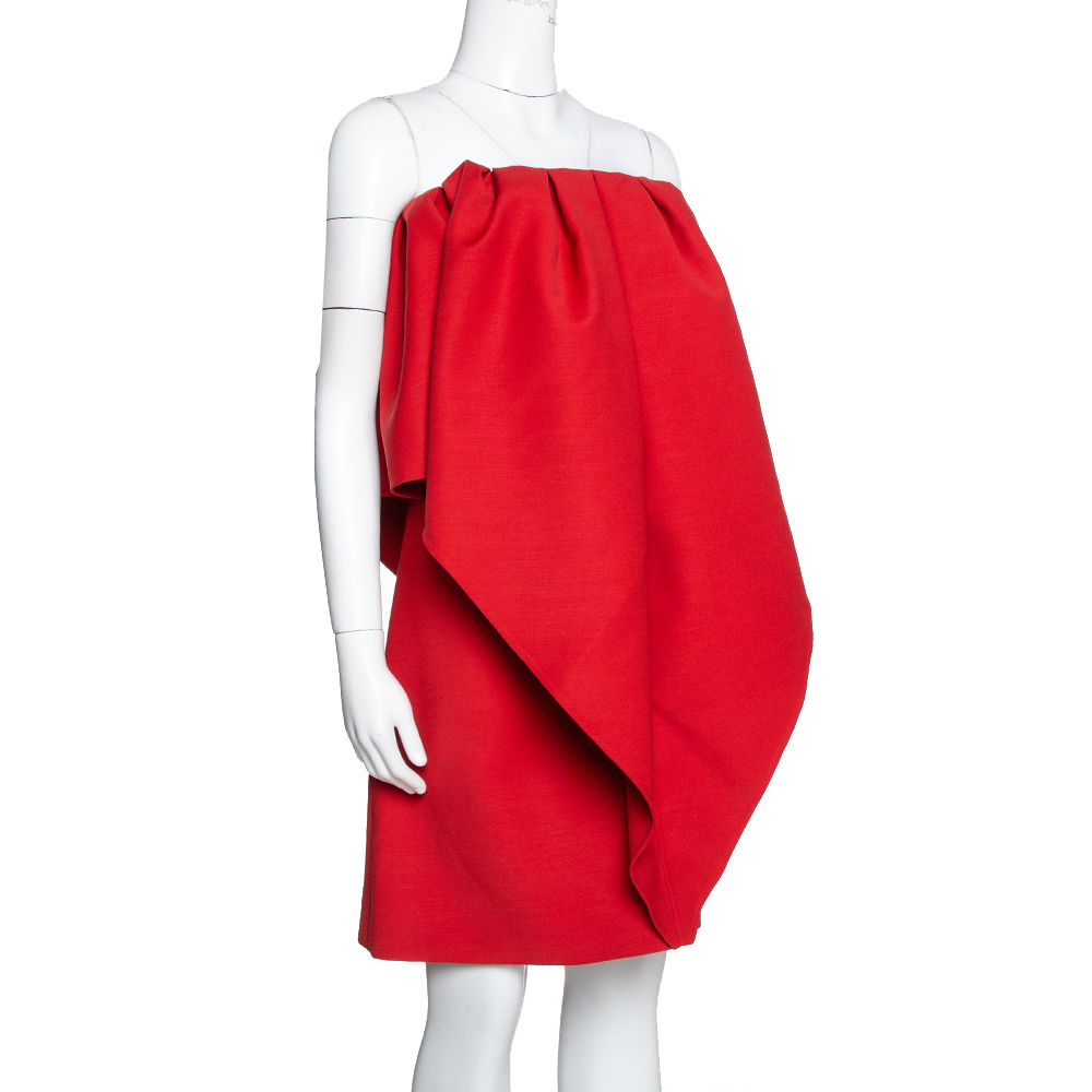 

Valentino Red Wool Cady Off Shoulder Very Valentino Dress