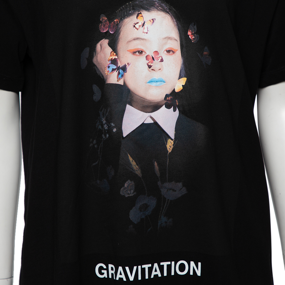 

Valentino Black Cotton Izumi Miyazaki Print Crew Neck T Shirt Size