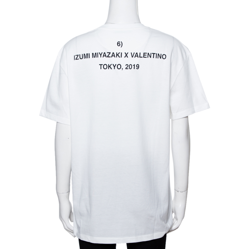 

Valentino White Cotton Izumi Miyazaki Print Crew Neck T Shirt