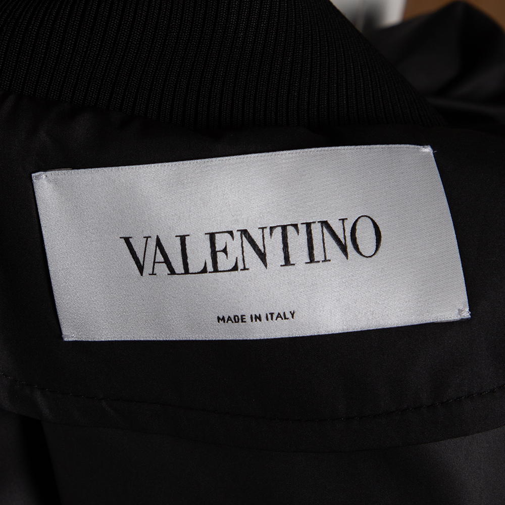 

Valentino Black Nylon Vlogo Peacoat Size