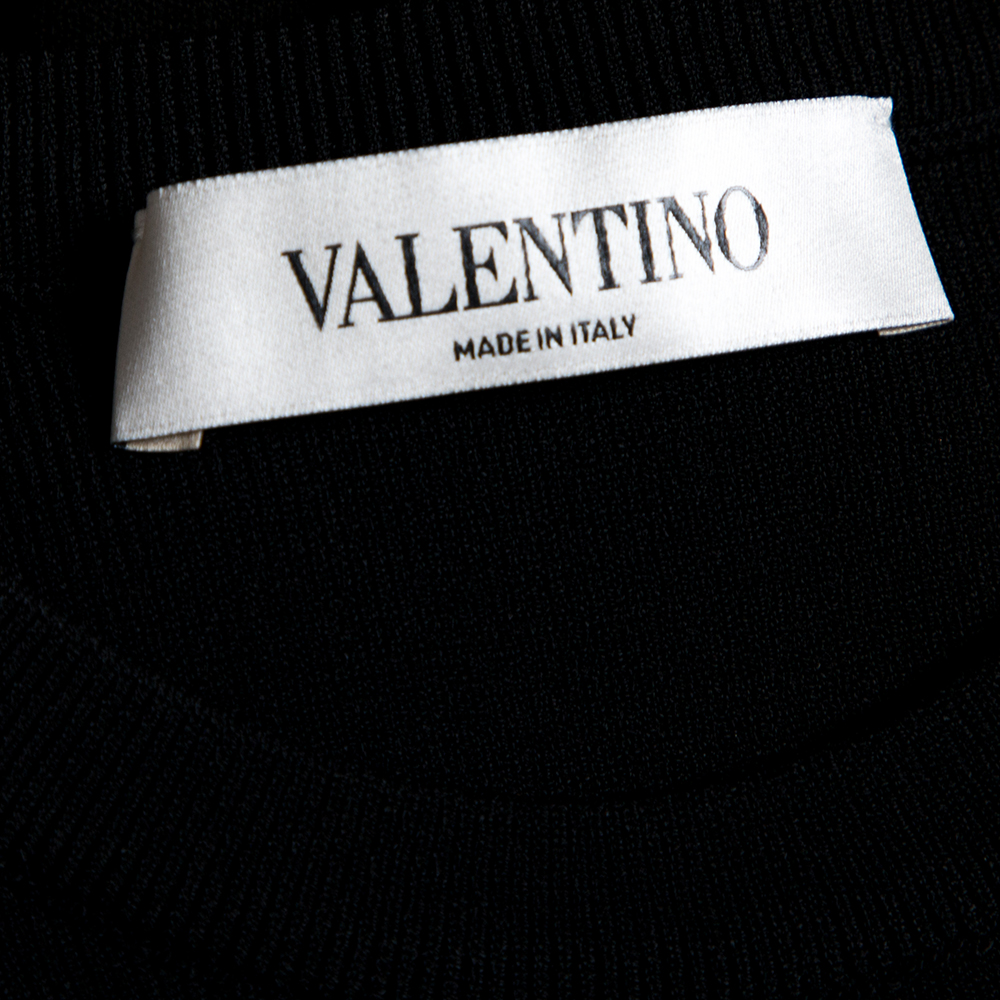 

Valentino Black Stretch Viscose Vlogo Sweater Size