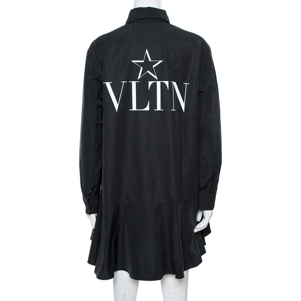 

Valentino Black Micro-Faille VLTNstar Dress Size