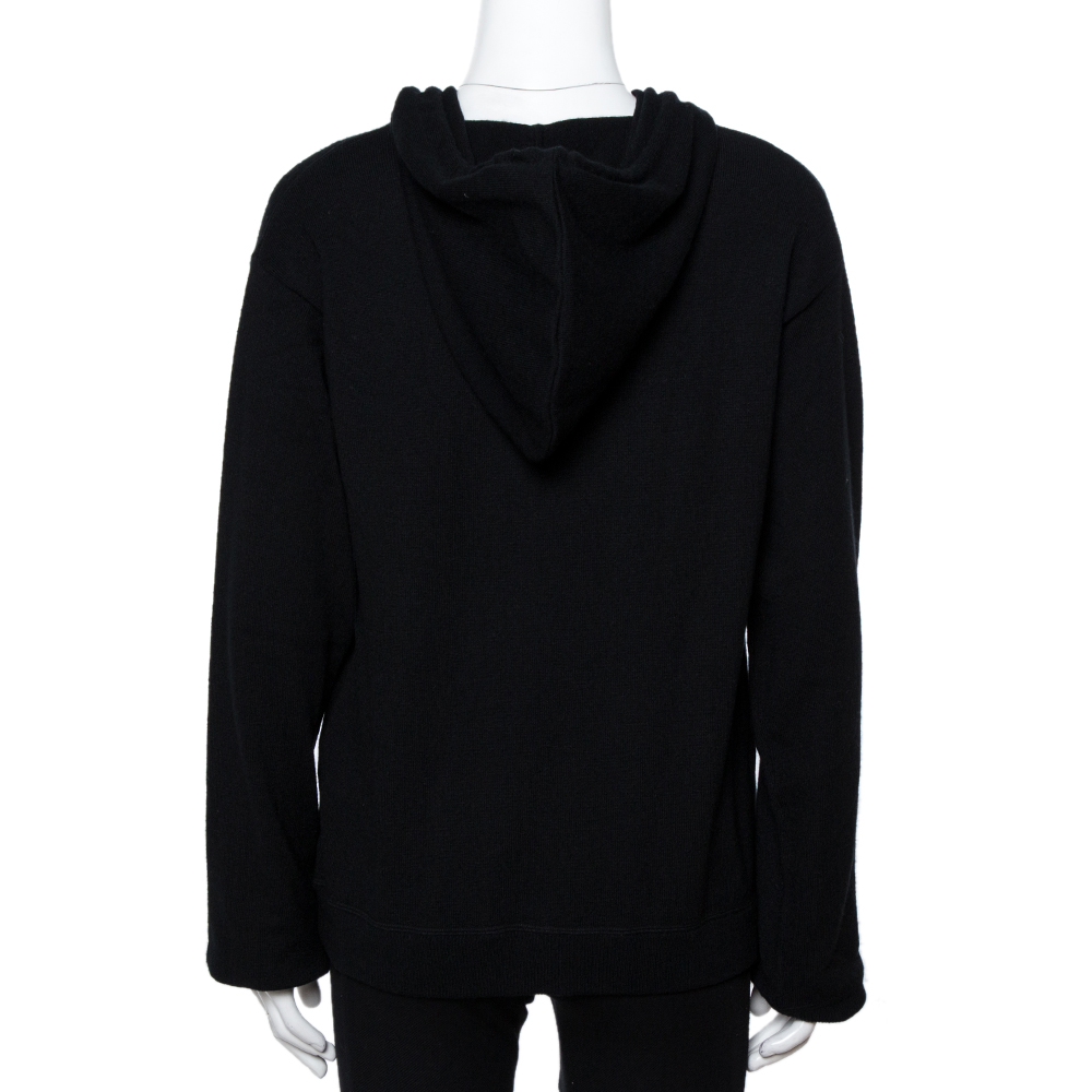 

Valentino Black Cashmere VLTN Zip Up Hoodie