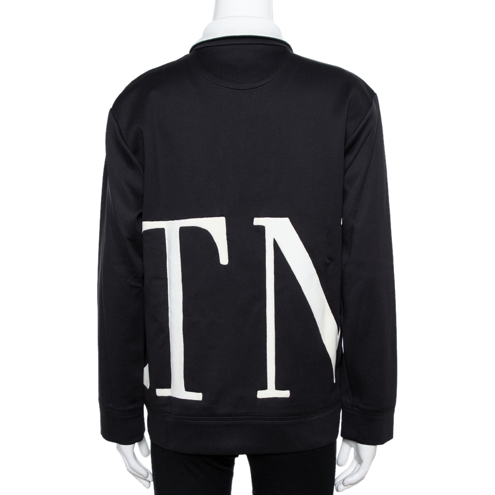 

Valentino Black/White VLTN Zip-Up Sweatshirt