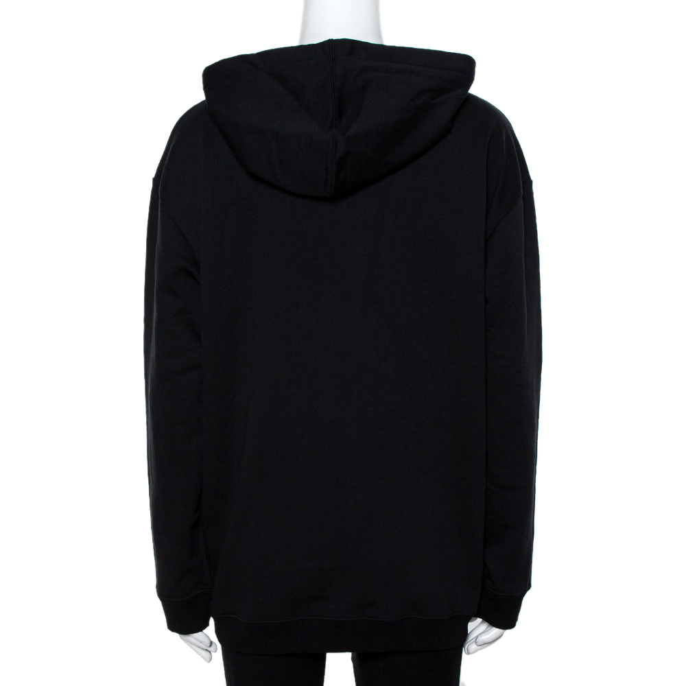 

Valentino Black Cotton Vlogo Zip Up Hoodie Size