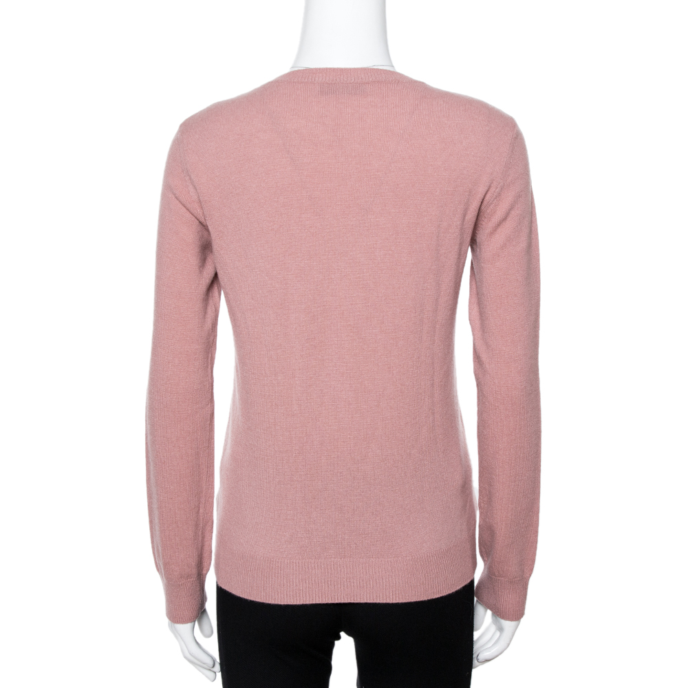 

Valentino Blush Pink VLTN Cashmere Wool Jumper