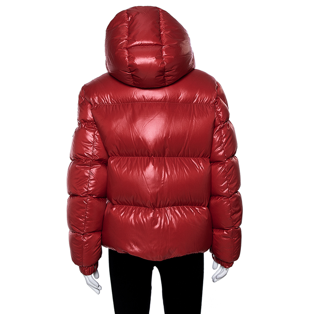 

Valentino Moncler Red Lacquered Nylon Vlogo Padded Jacket Size