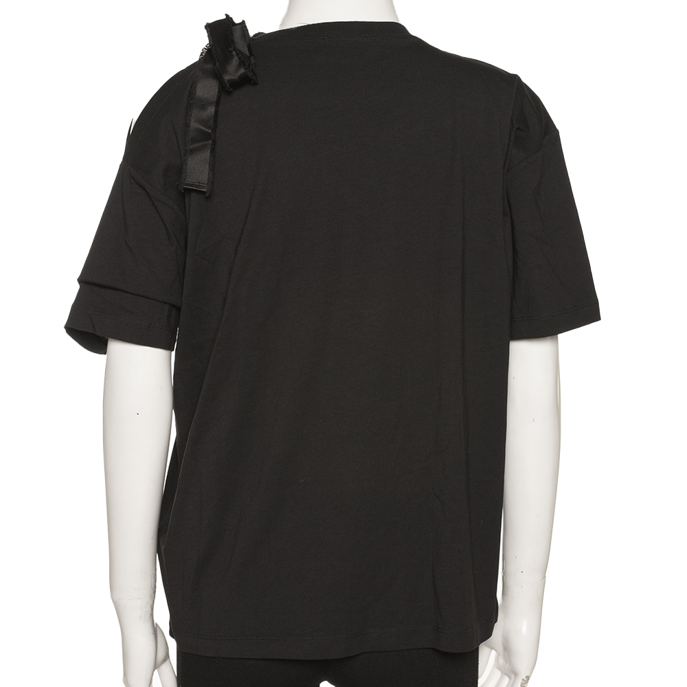 

RED Valentino Black Jersey With Bow Detail T-Shirt