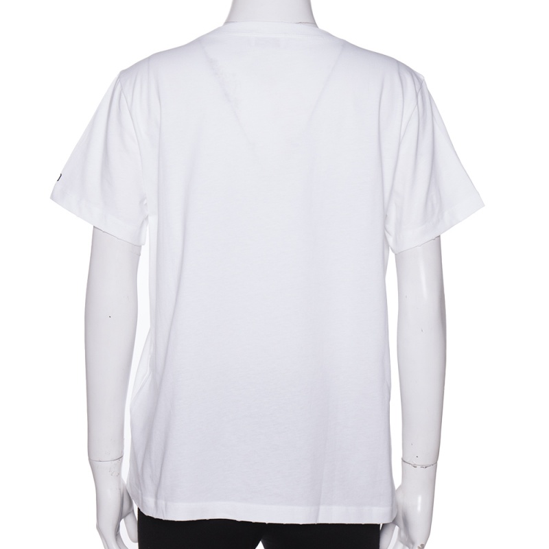 

RED Valentino White Cotton Blooming Love Print T-Shirt