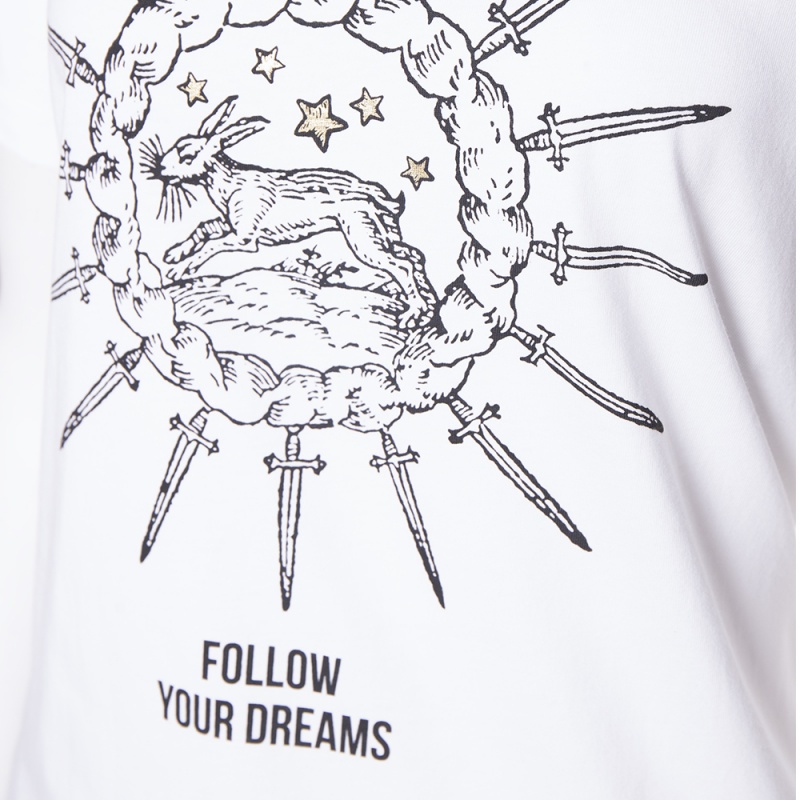 

RED Valentino White Cotton Blooming Love Print T-Shirt Size