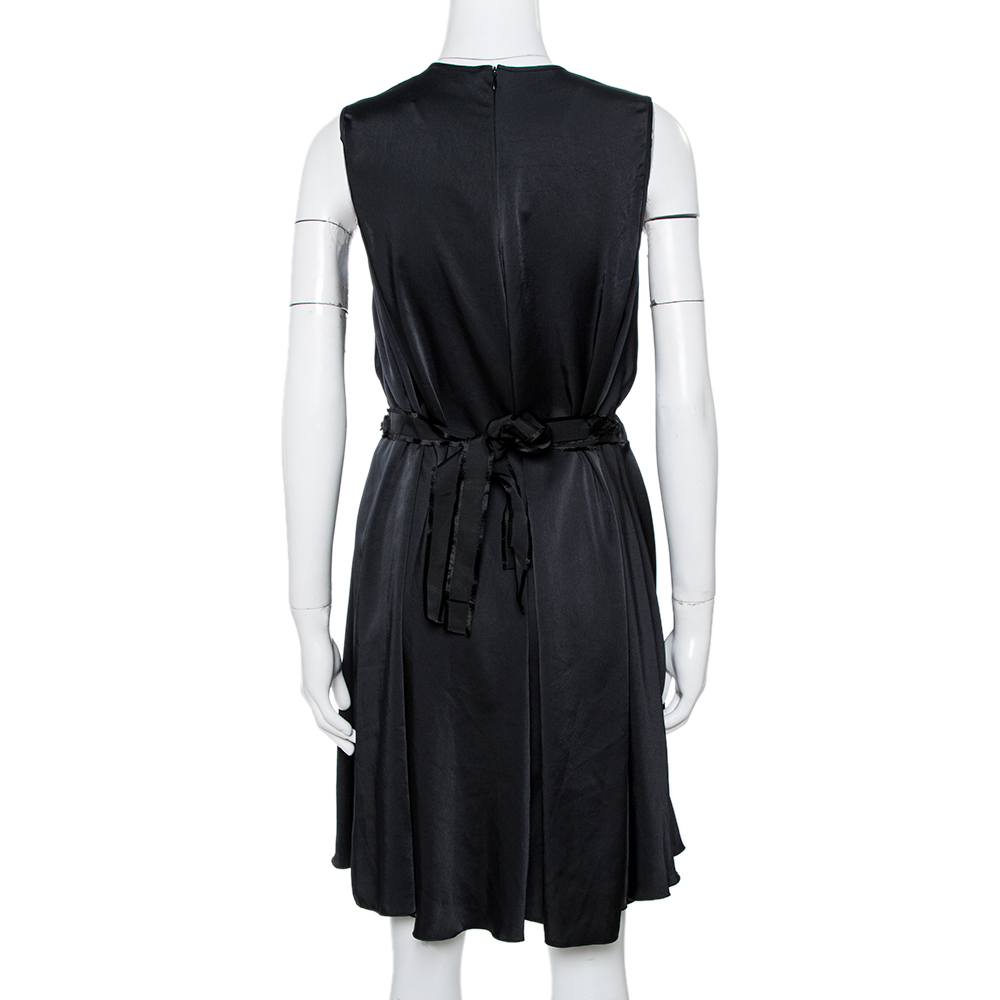 

RED Valentino Black Tie Waist Sleeveless Dress