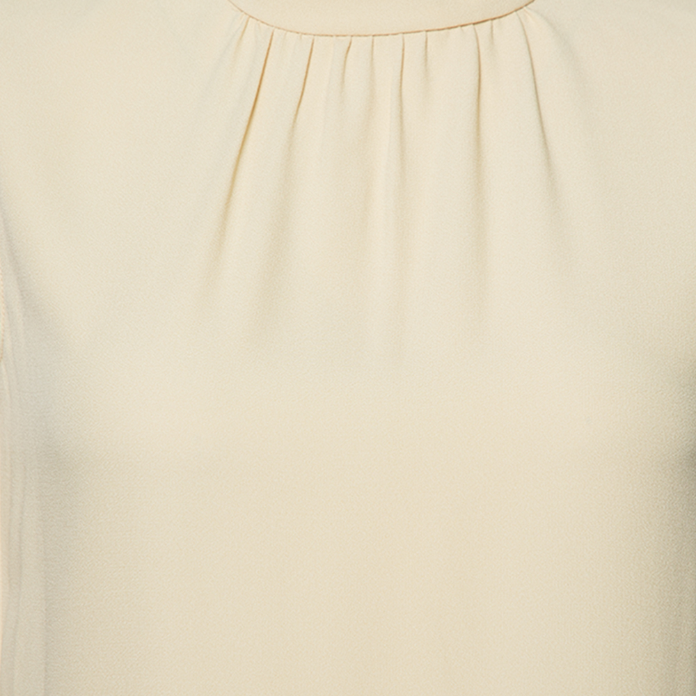 

RED Valentino Vanilla Satin Crepe Ruffle Detail Dress Size, Cream