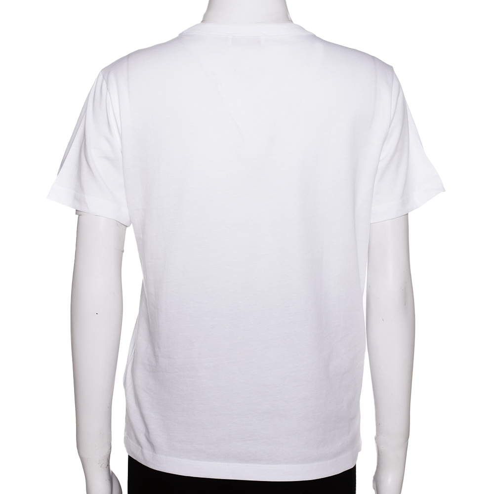 

RED Valentino White Cotton Sheer Detail T-Shirt