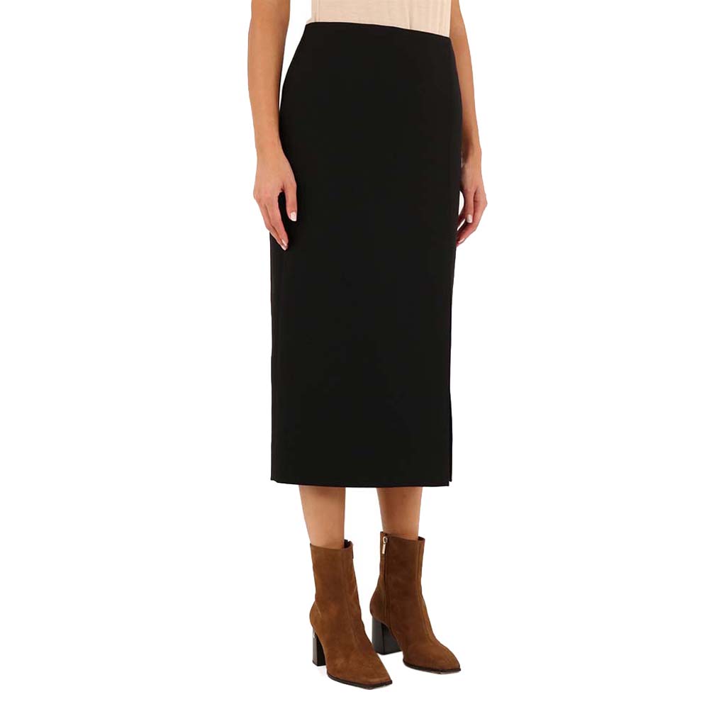

Valentino Garavani Black Crepe Couture Pencil Long Skirt Size