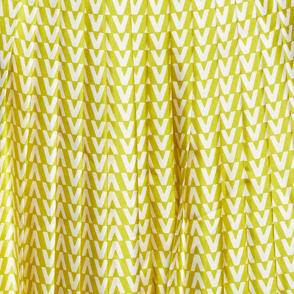 

Valentino Lemon Yellow Escape Optical Print Midi Skirt