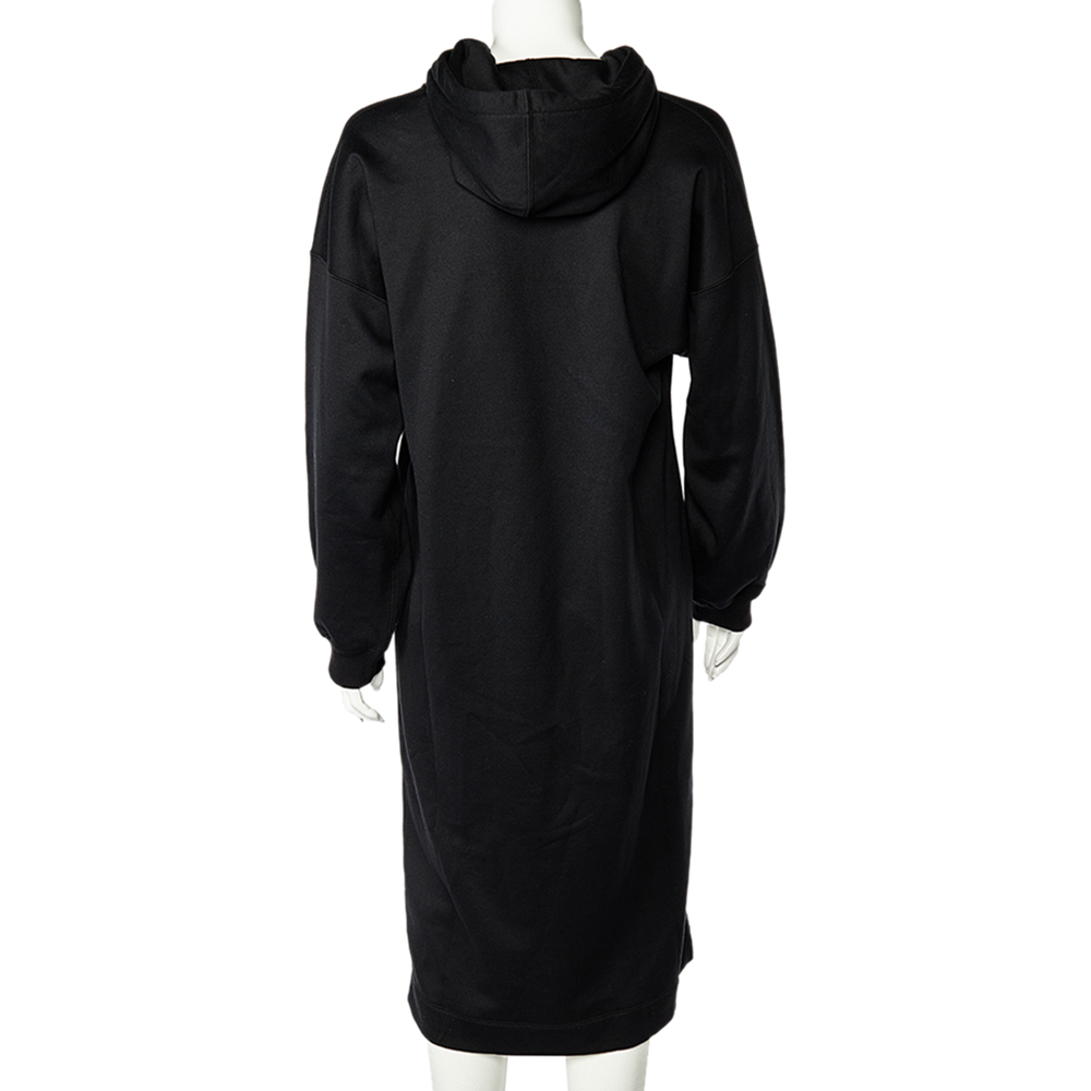 

Valentino Black VLTN Print Cotton Hooded Dress