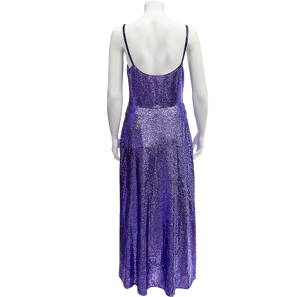 

Valentino Purple Sequined Silk Sleeveless Long Dress