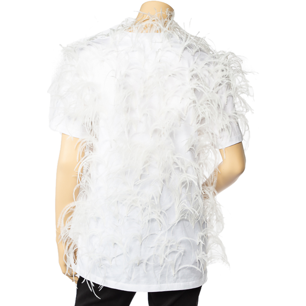 

Valentino White Feather Embellished Cotton T-Shirt