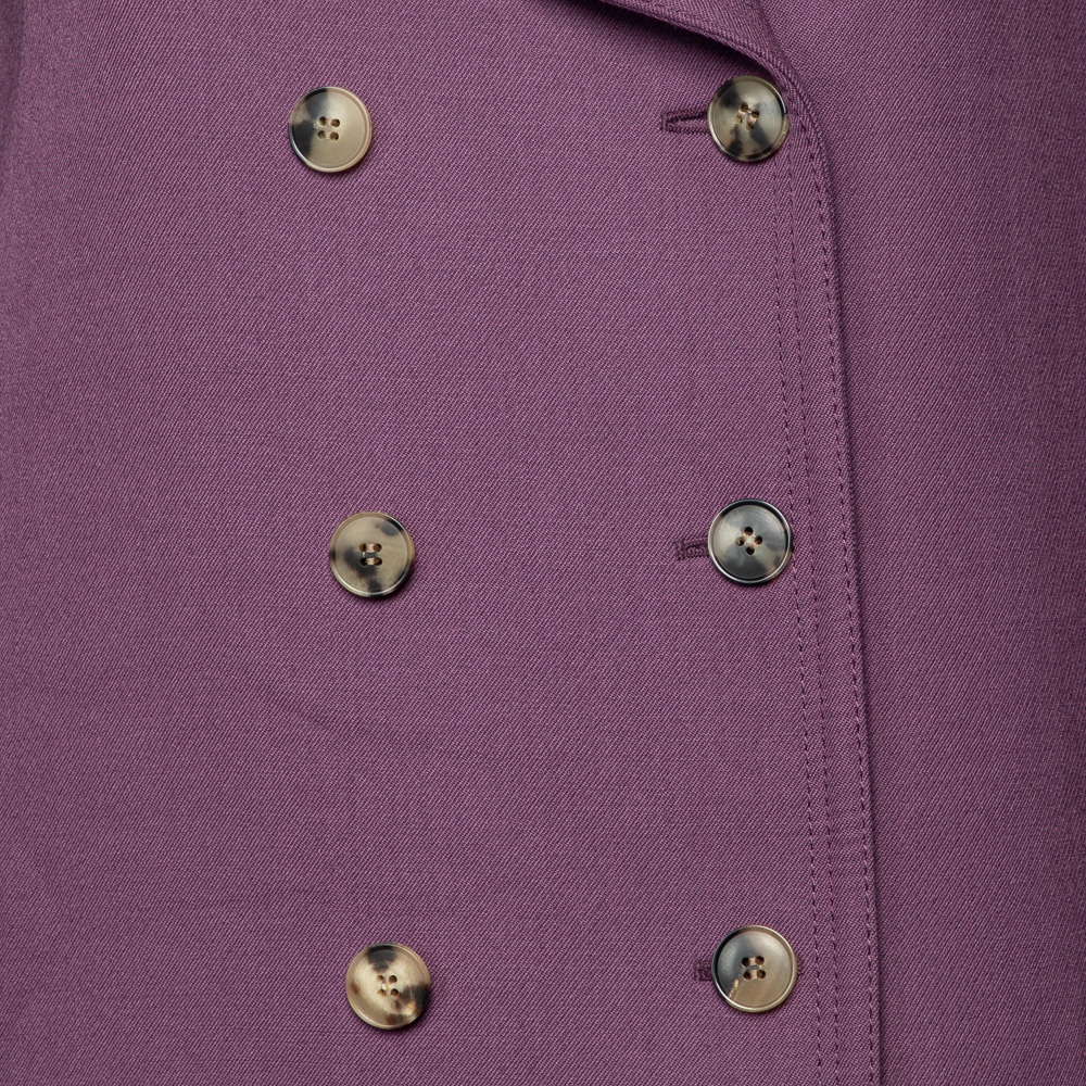 

Valentino VGold Purple Wool Long Coat