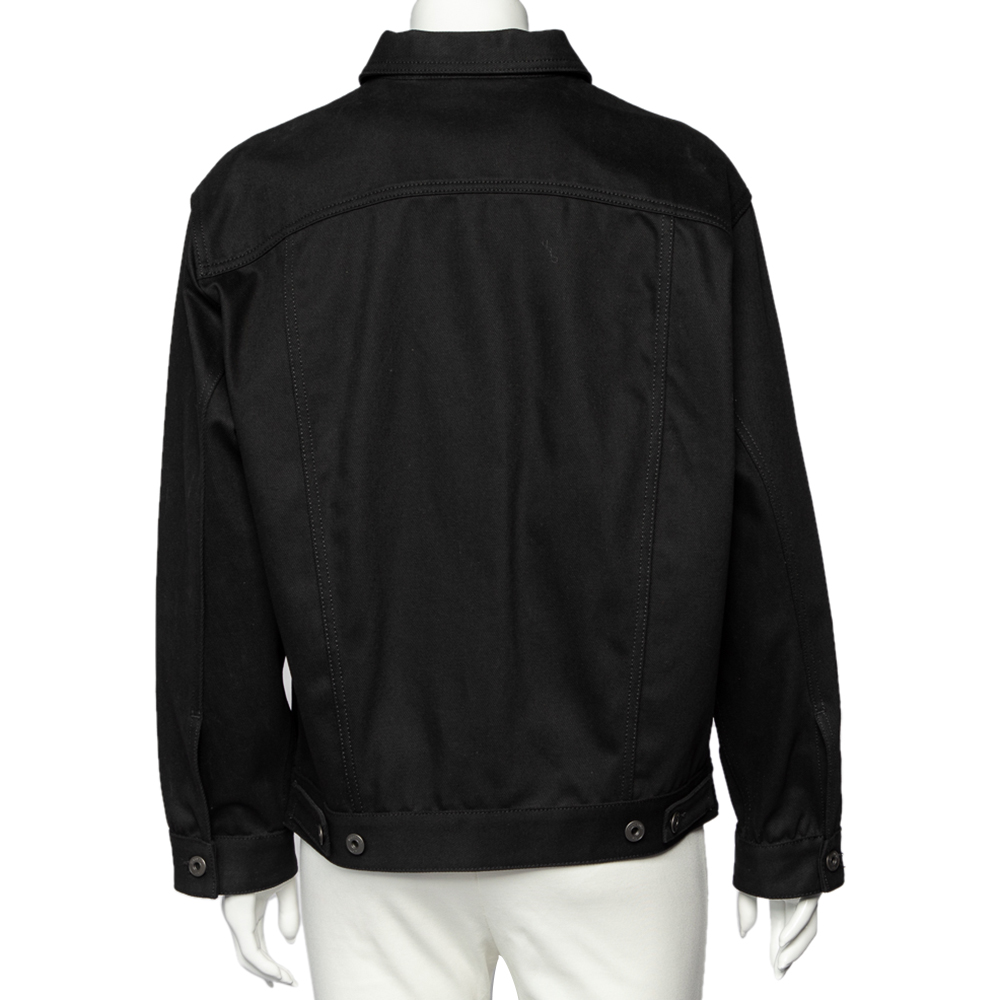 

Valentino Black Signature Logo Print Denim Oversized Jacket