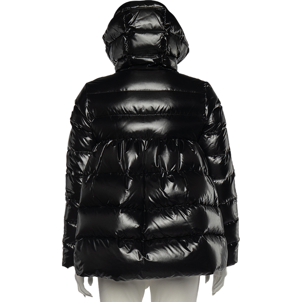 

Valentino Duvet Couture Black Synthetic Quilted Hooded Peplum Jacket