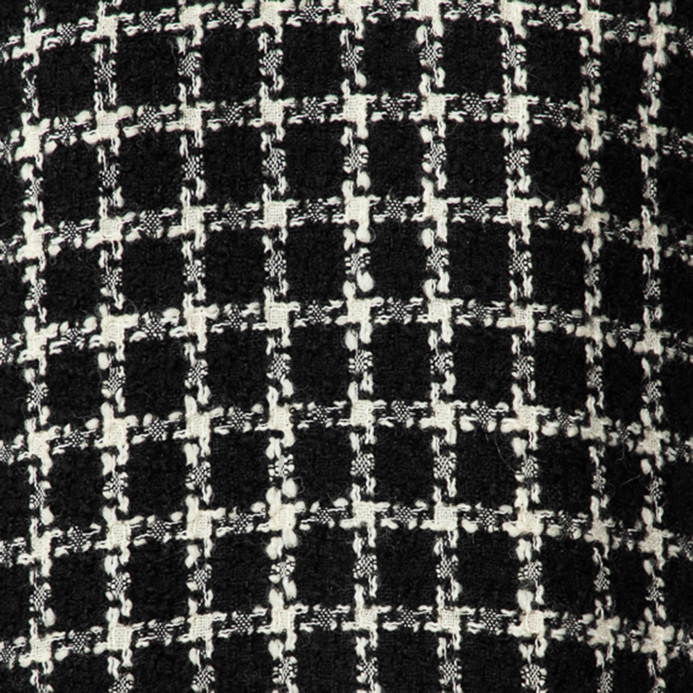 

Valentino Black Checkered Tweed Shift Dress 44L