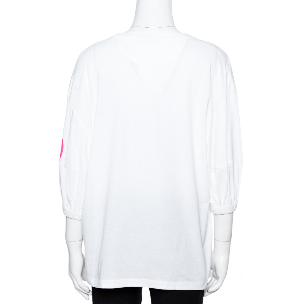 

Valentino Bianco/Fuxia Fluo VLOGO SIGNATURE T-Shirt, White