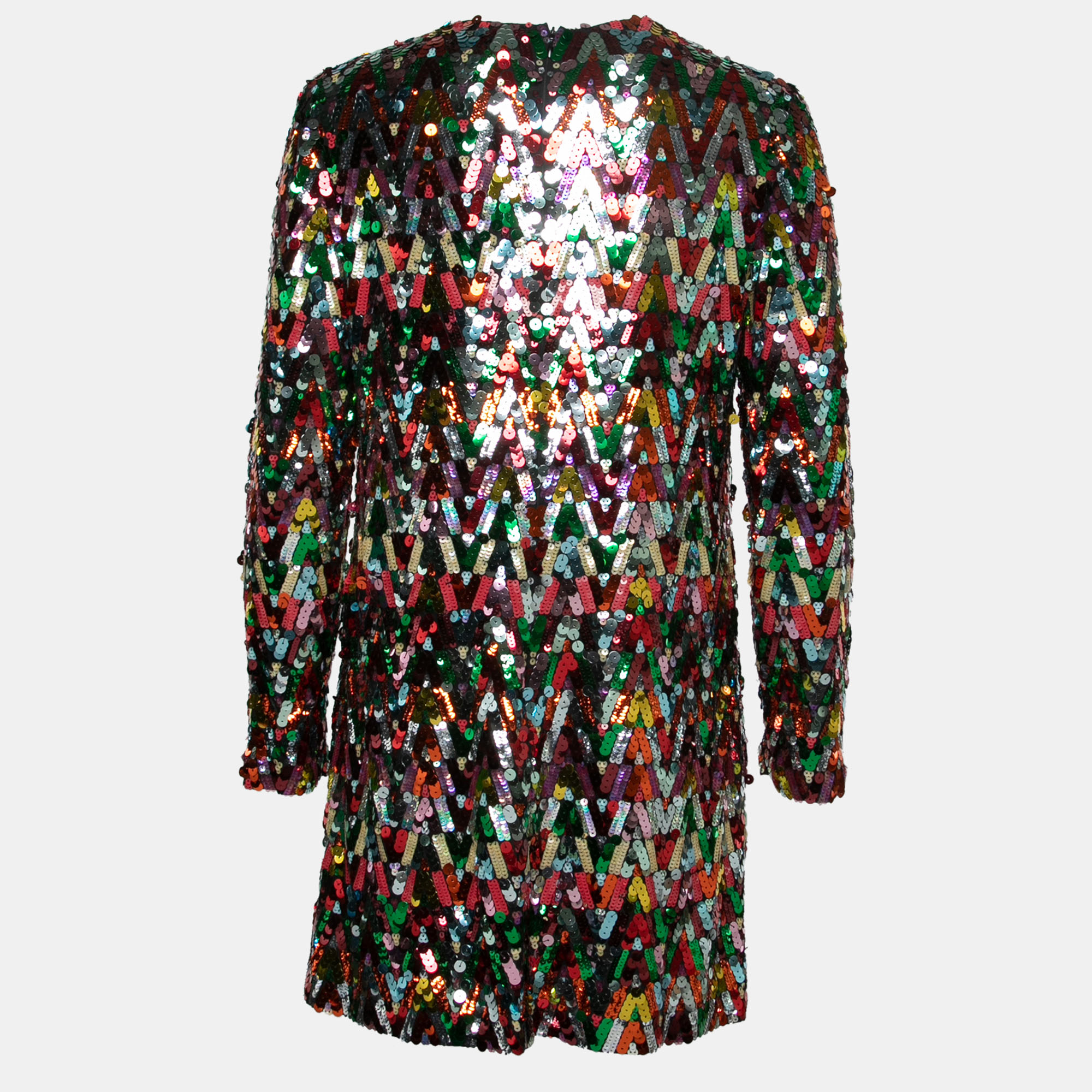 

Valentino Multicolor Sequin Embellished Silk Short Dress