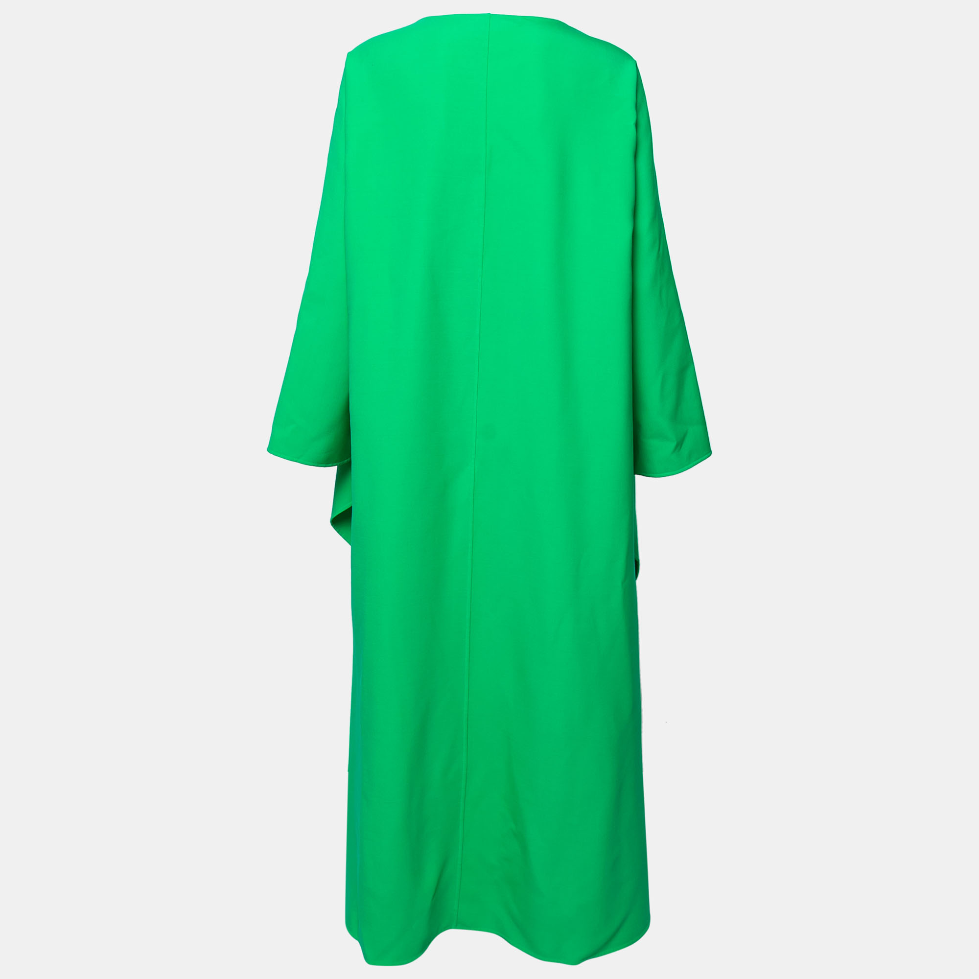 

Valentino Green Wool Open Front Cape Coat  (IT 46