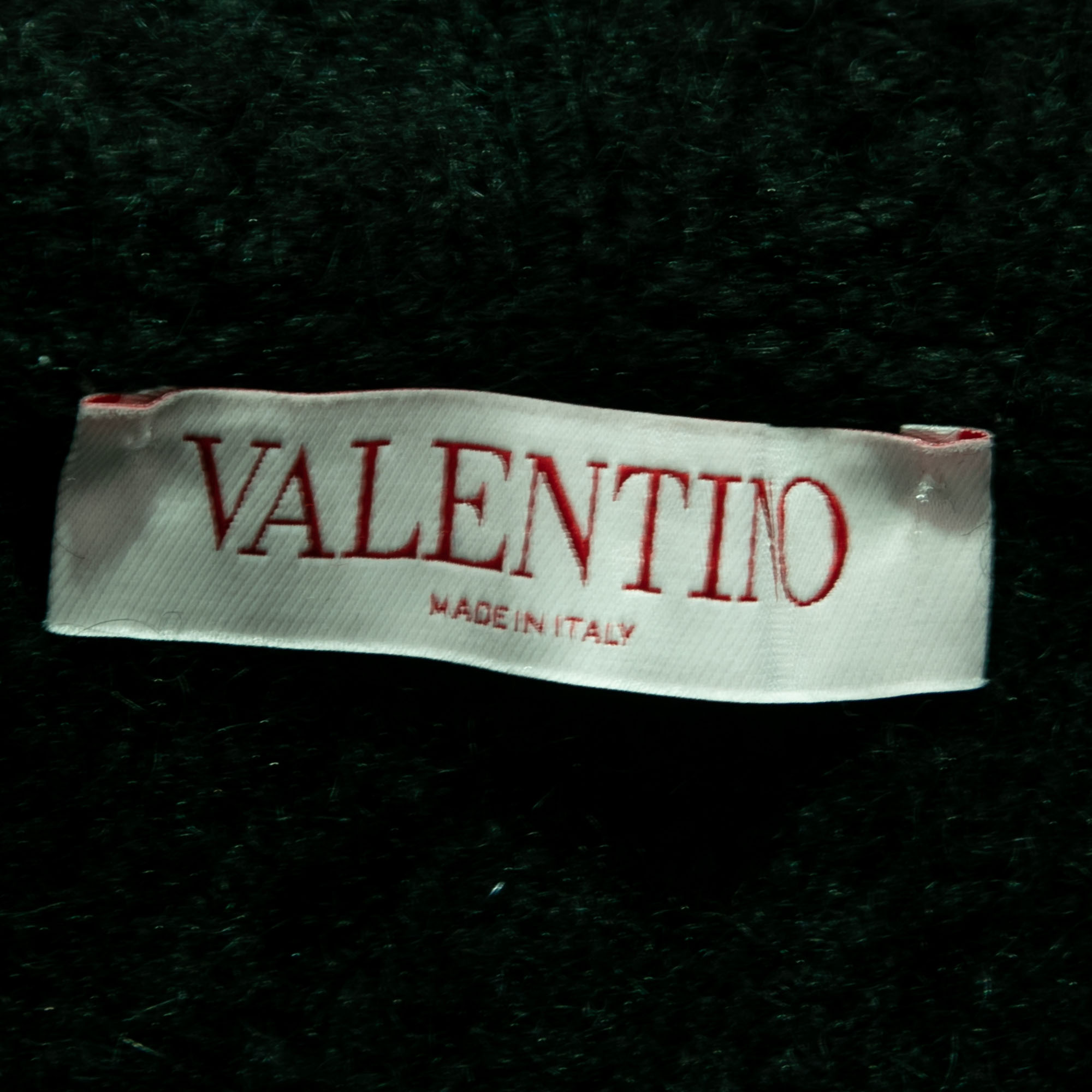 

Valentino Black Floral Embroidered Knit Hooded Cardigan
