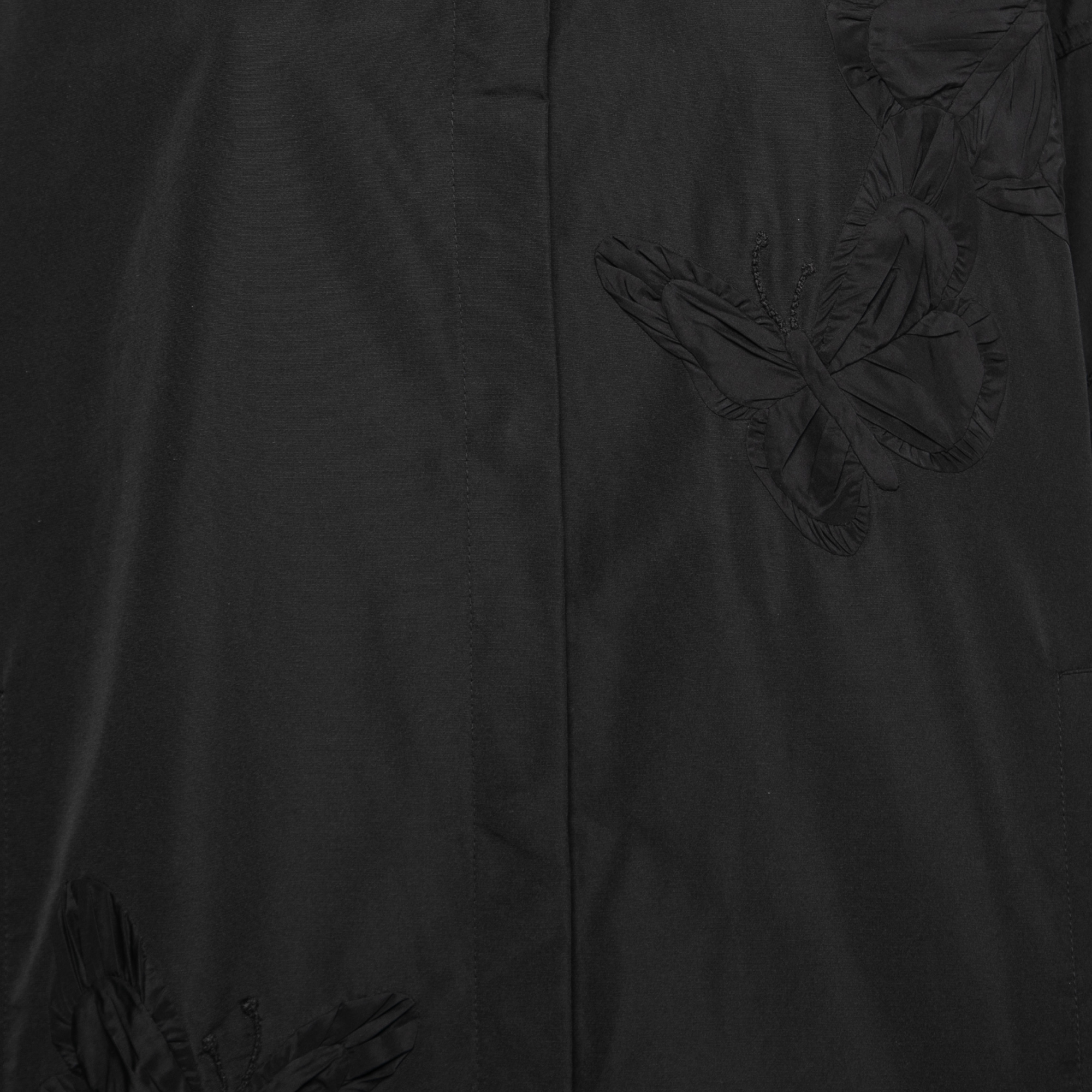 

Valentino Black Cotton Button Front Jacket  (IT 46