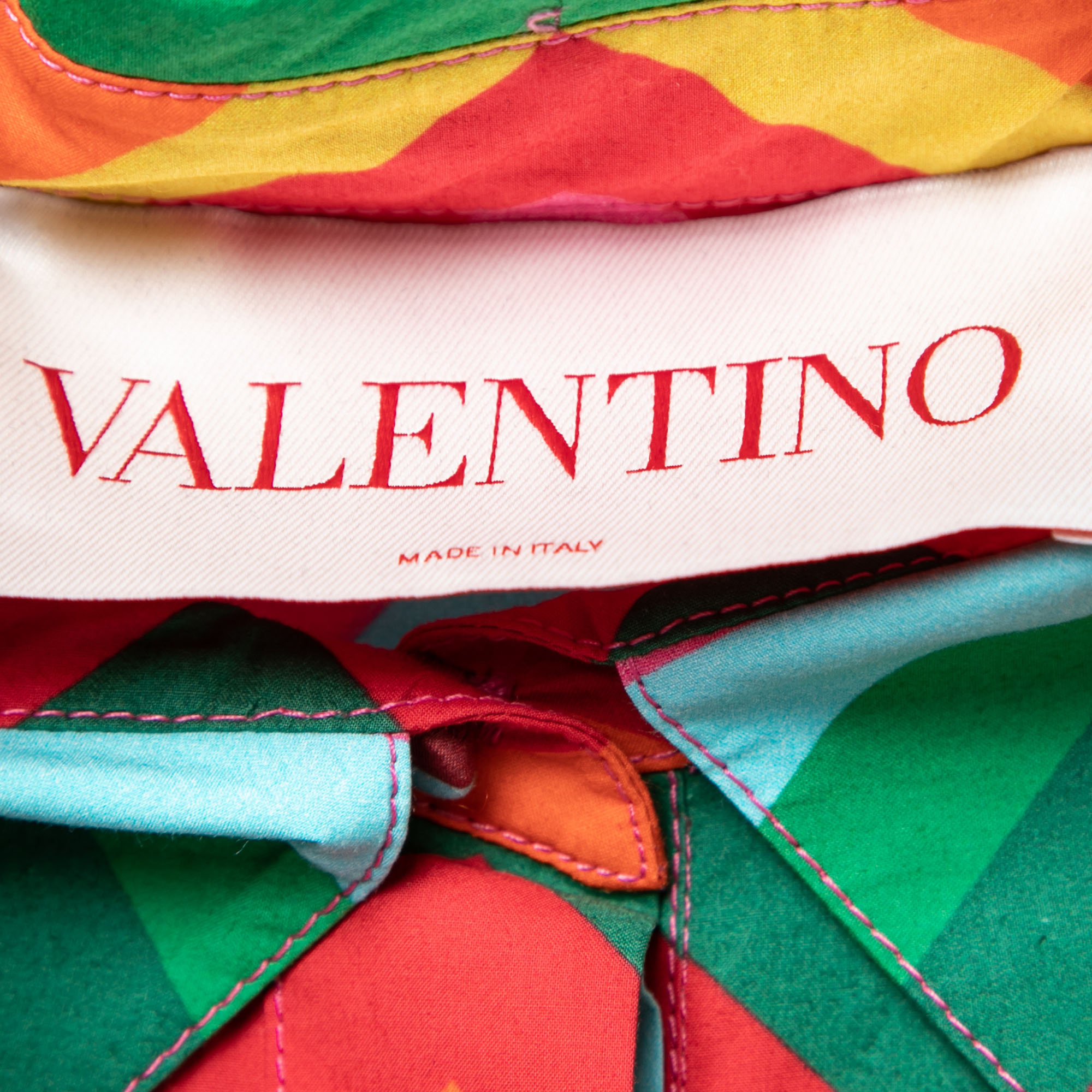 

Valentino Multicolor Printed Cotton Button Front Dress  (IT 48