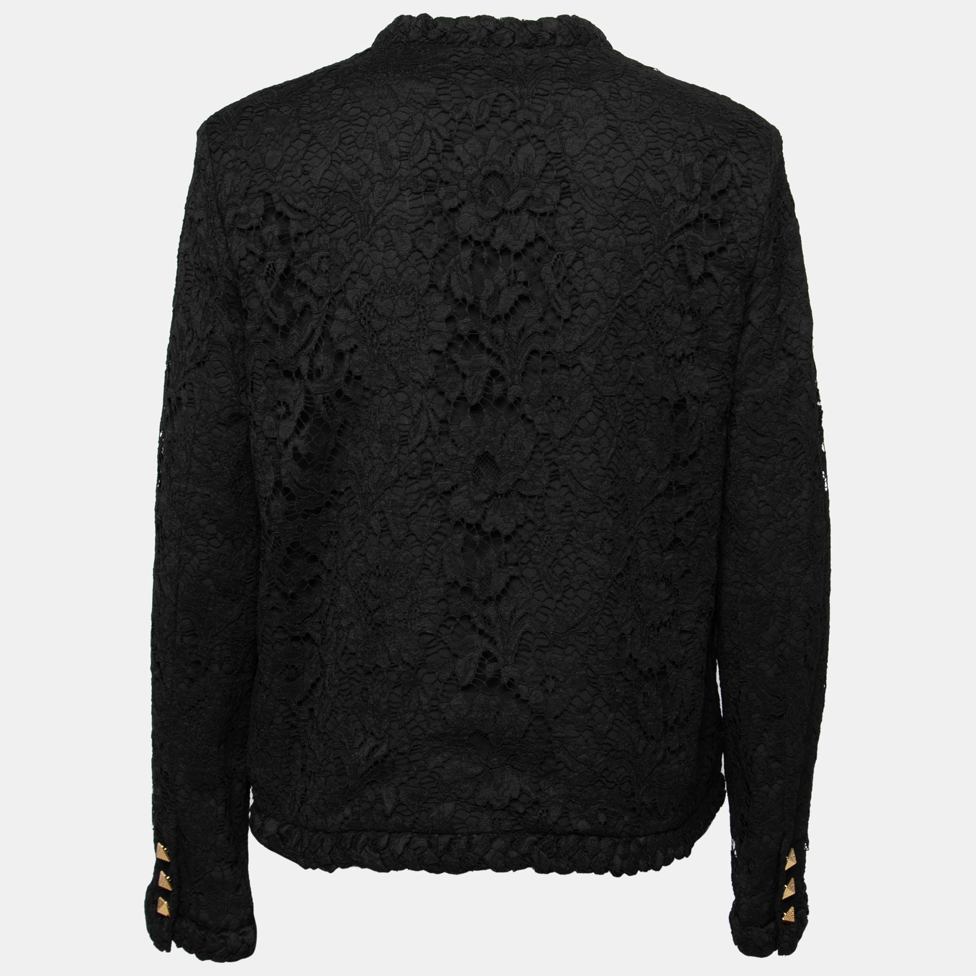 

Valentino Black Lace Button Front Jacket  (IT 48