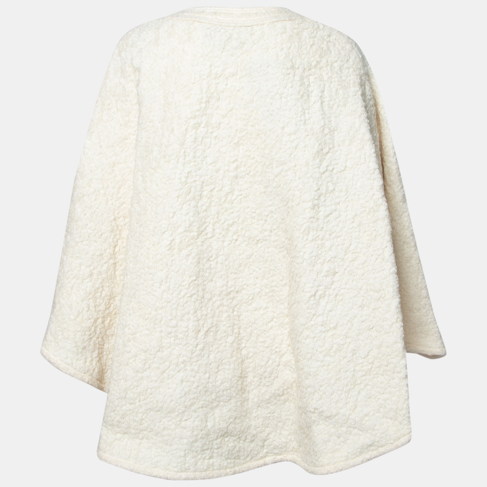 

Valentino Cream Wool V-Neck Cape