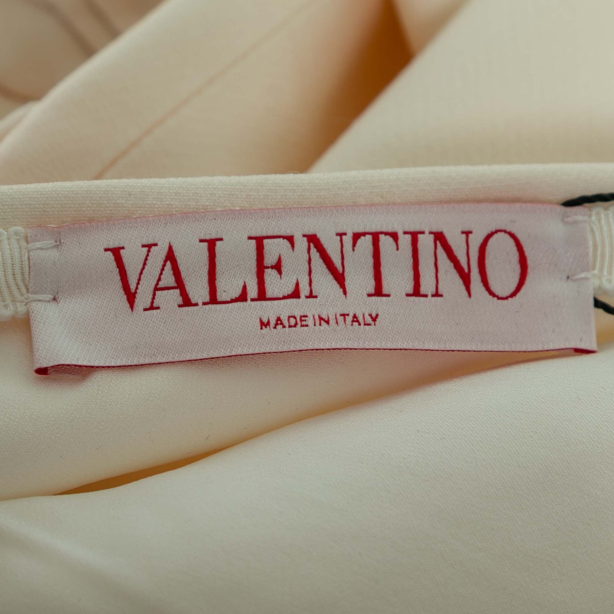 

Valentino White Floral Embroidered Crepe Silk Mini Skirt  (IT 46