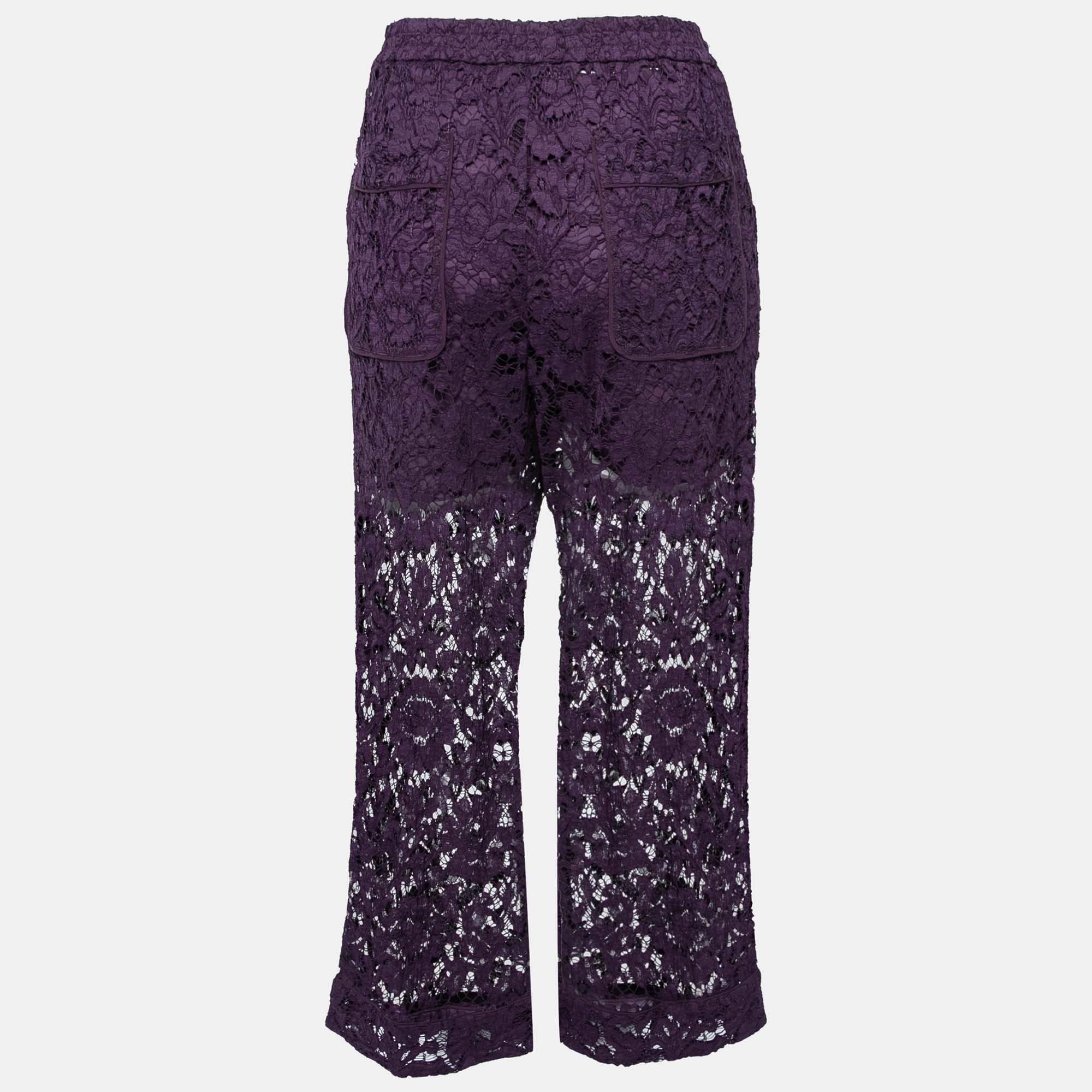 

Valentino Purple Lace Drawstring Pants  (IT 48