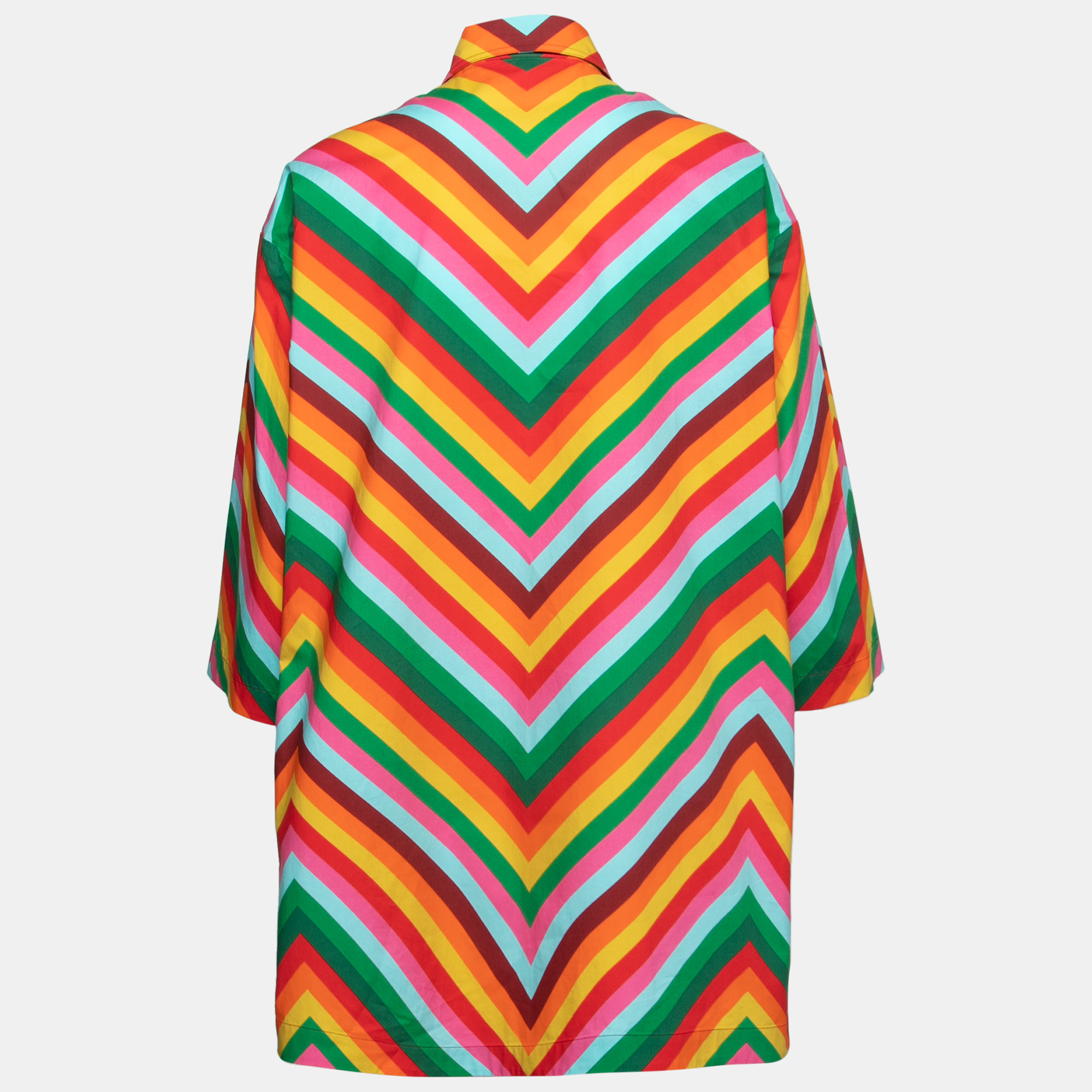 

Valentino Multicolor Striped Cotton Collared Top  (IT 42