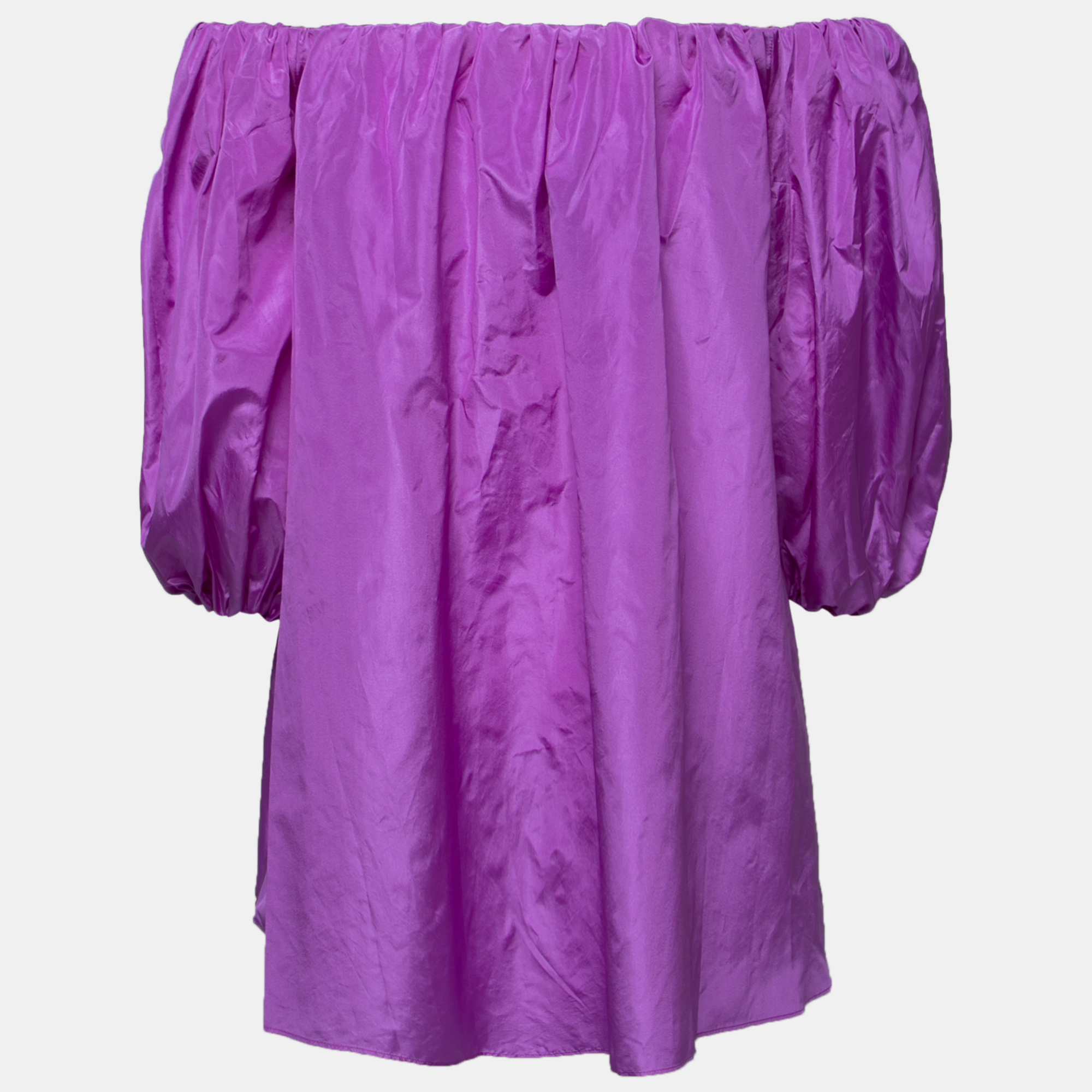 

Valentino Purple Taffeta Off-Shoulder Top  (IT 44